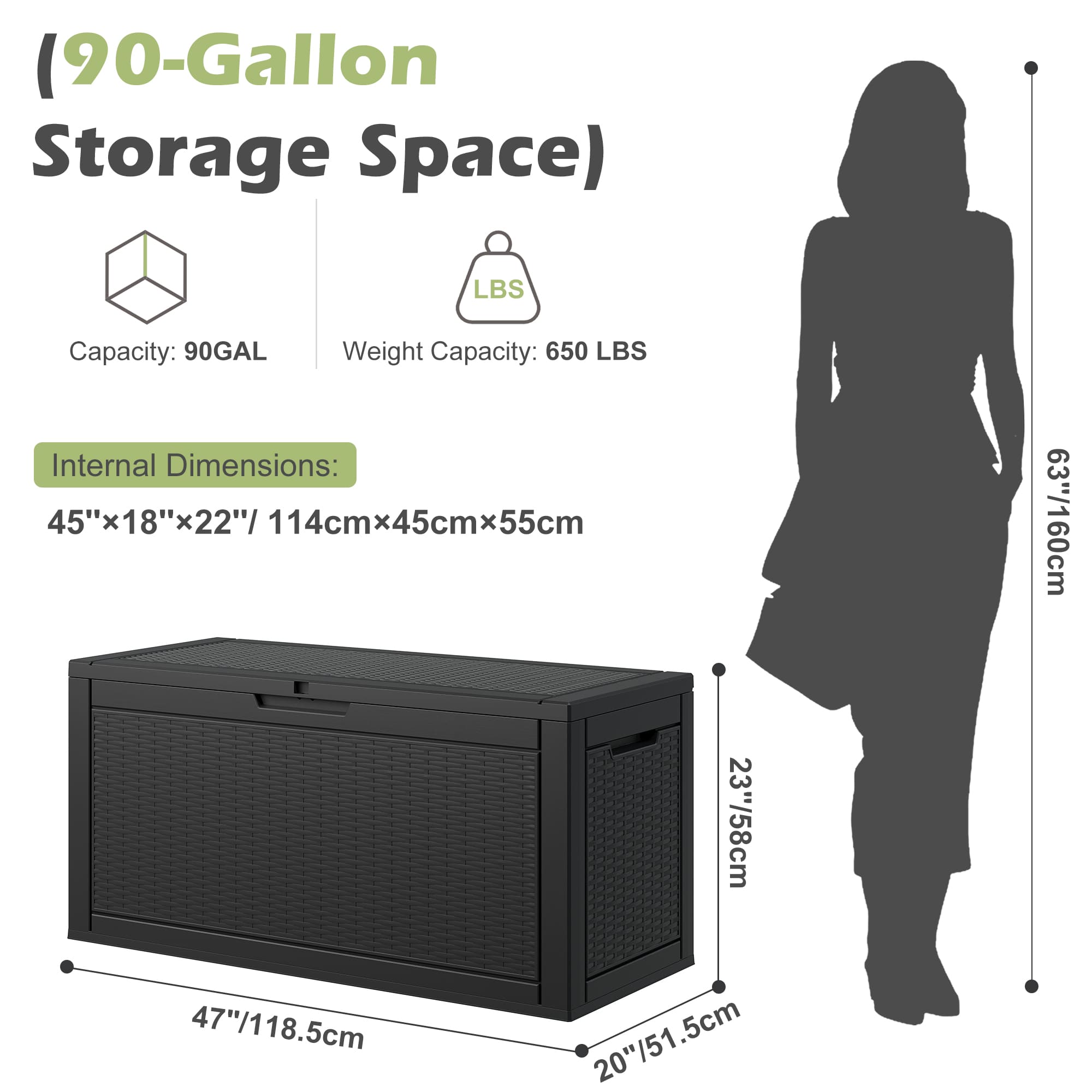 90-Gallon Storage Box – Heavy-Duty and Weatherproof for Maximum Storage Space
