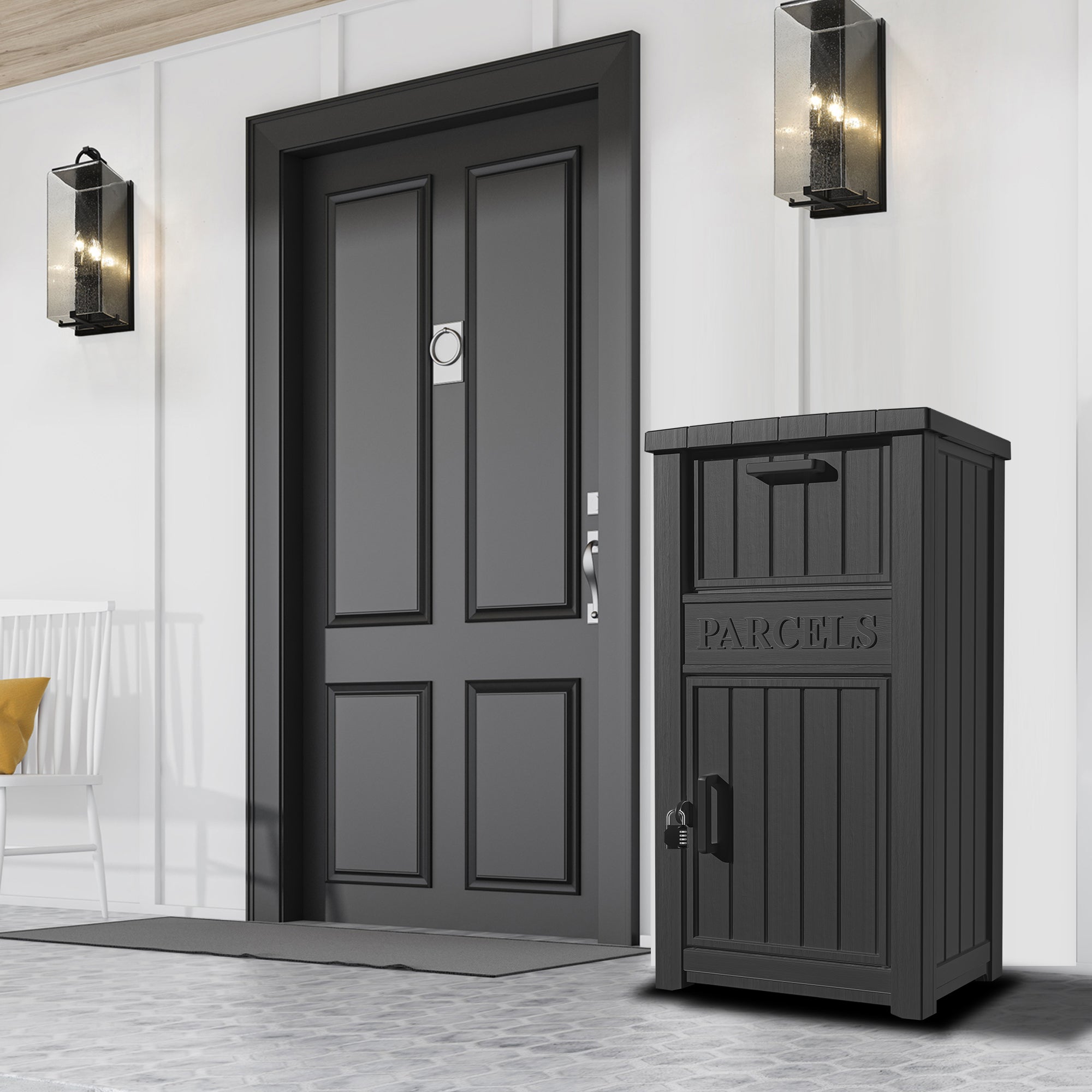LHBcraft Lockable Resin Package Drop Box – Front View