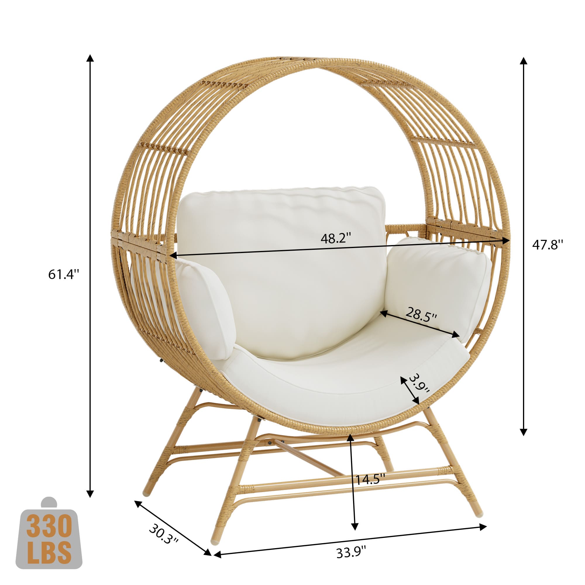 Wicker Egg Chair Placed on Patio
