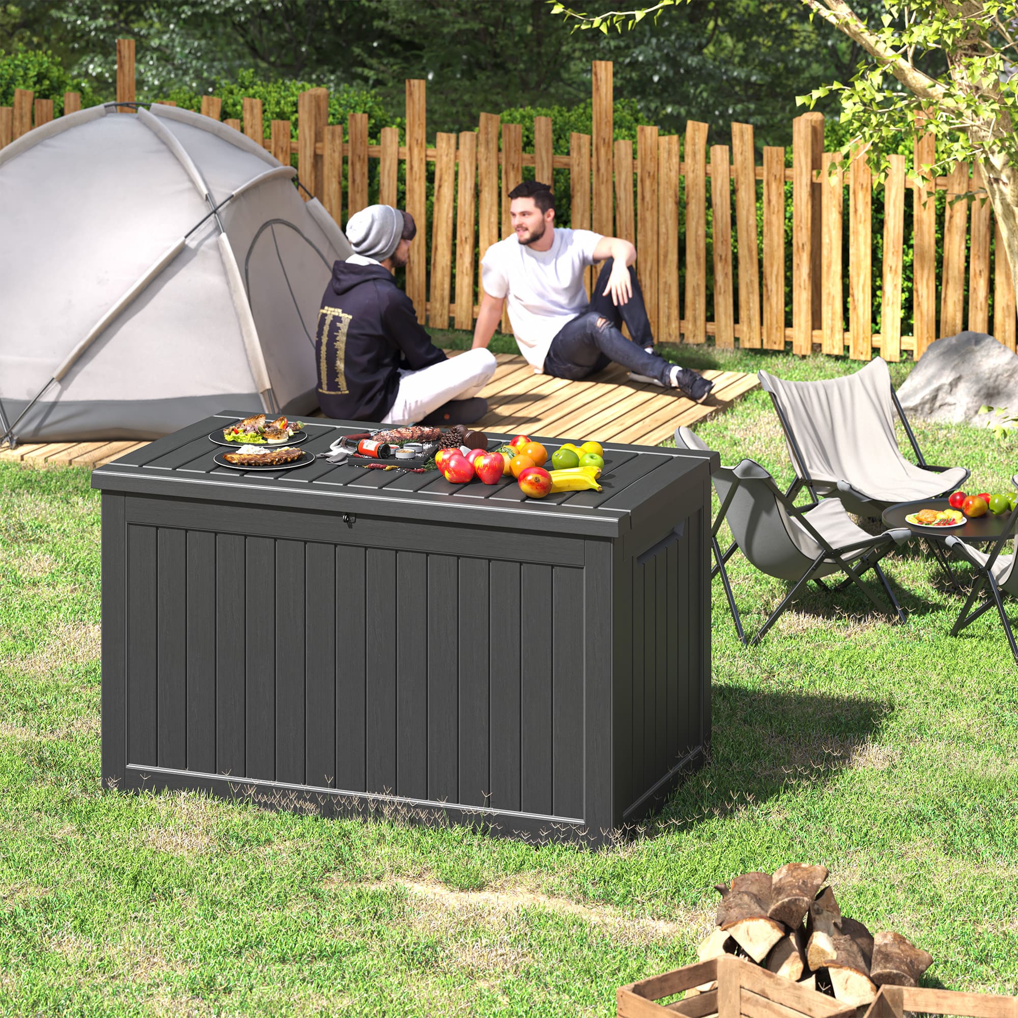 230 Gal Water-Resistant Outdoor Storage Deck Box