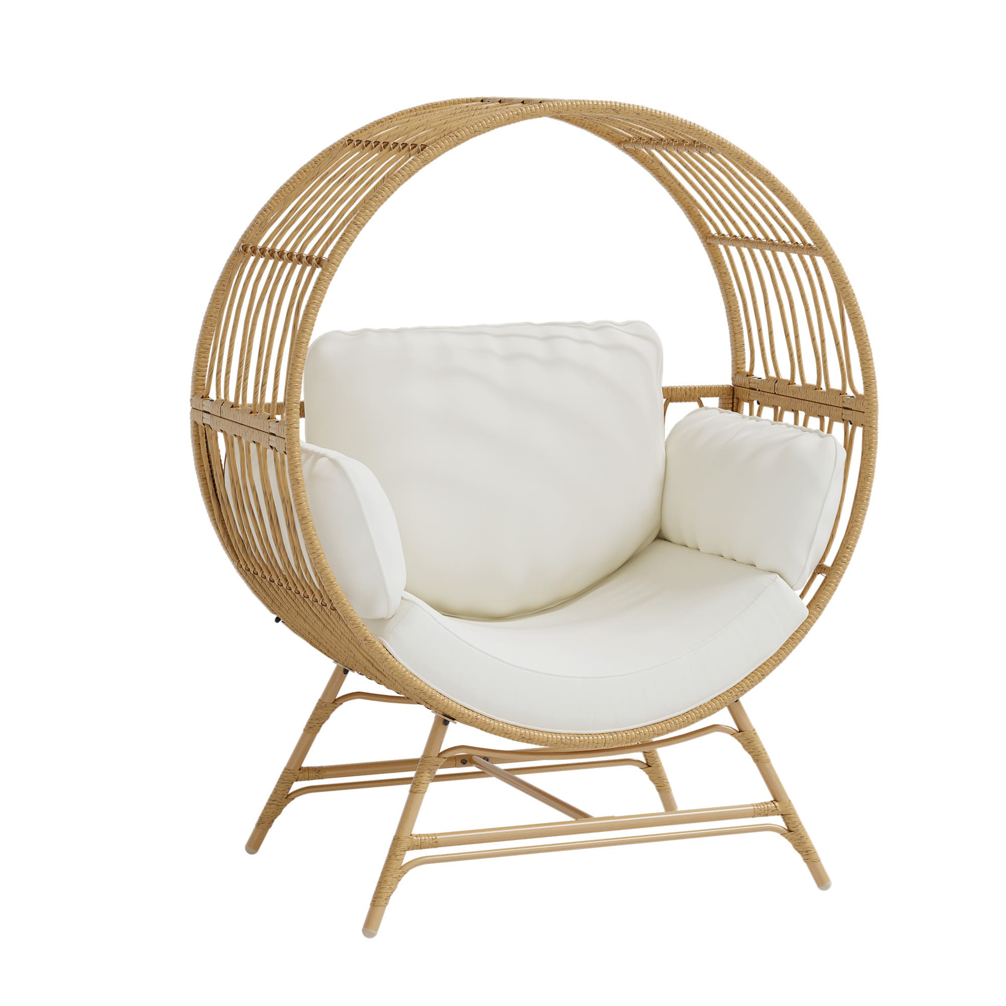 Wicker Egg Chair Placed on Patio