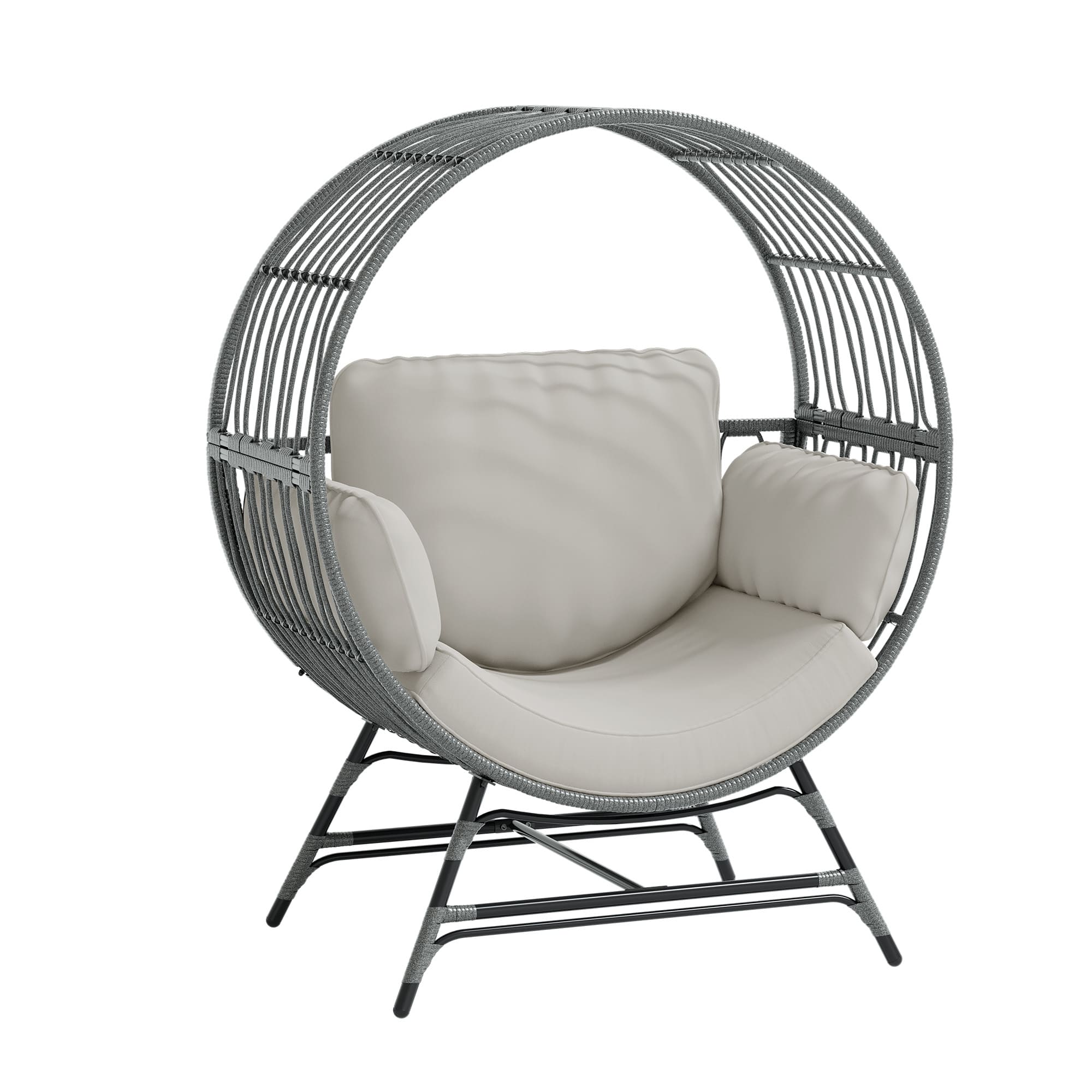 Wicker Egg Chair Placed on Patio