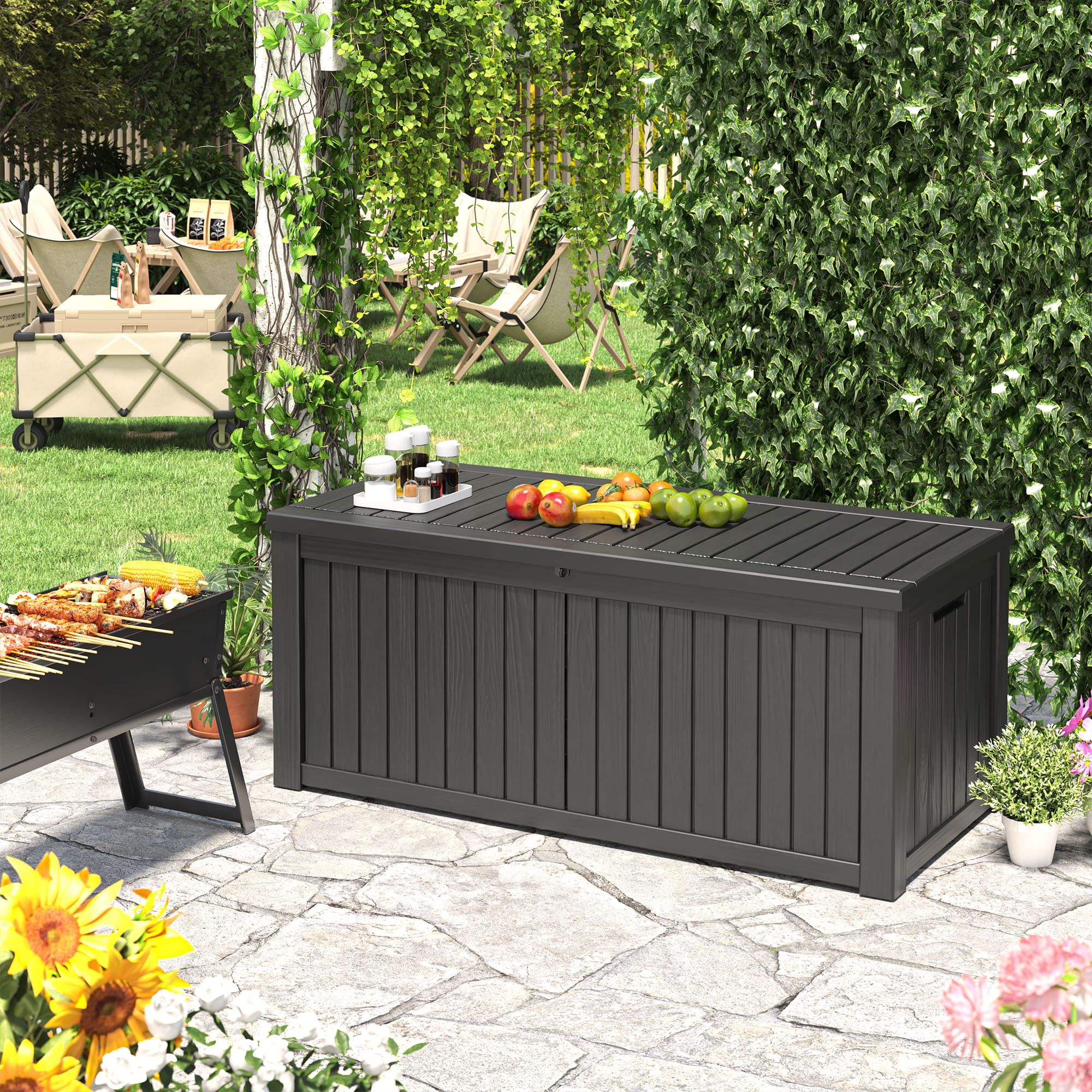 150 Gal Large Deck Box for Storage
