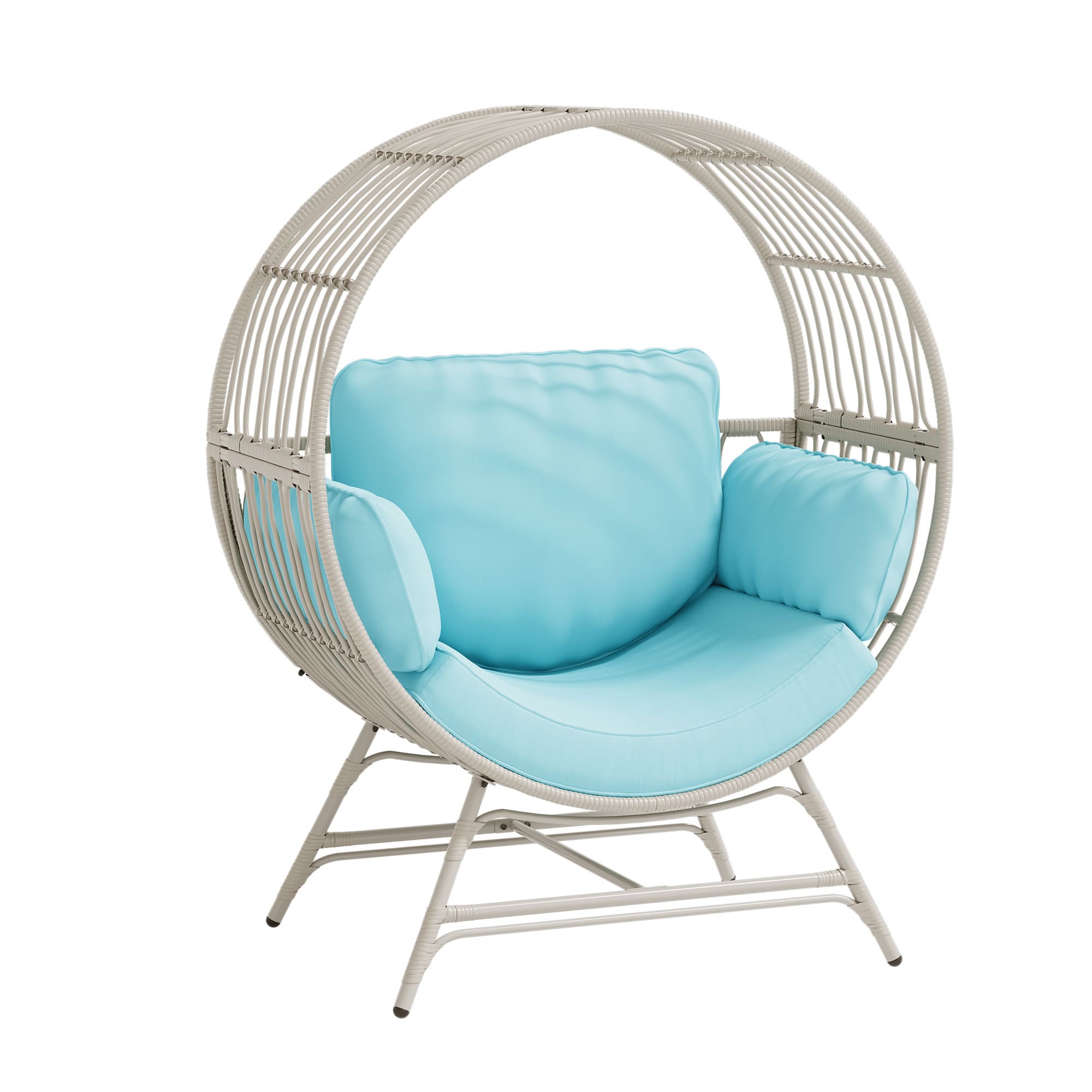 Wicker Egg Chair Placed on Patio