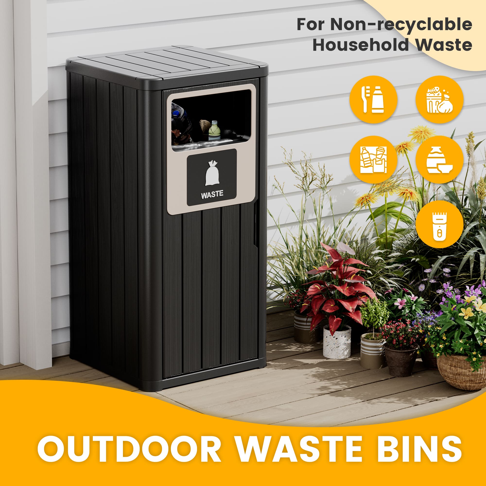 22 Gallon Large Capacity Kitchen Outdoor Trash Can