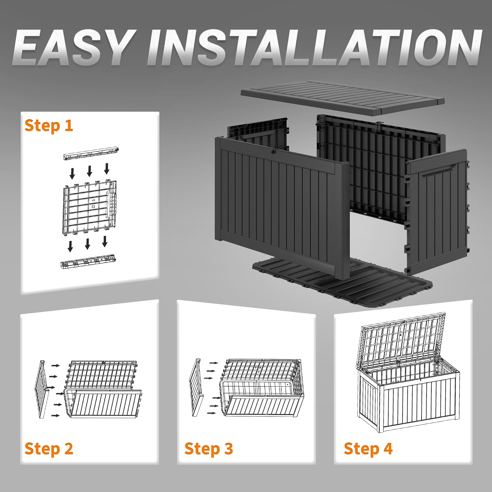 230 Gal Water-Resistant Outdoor Storage Deck Box