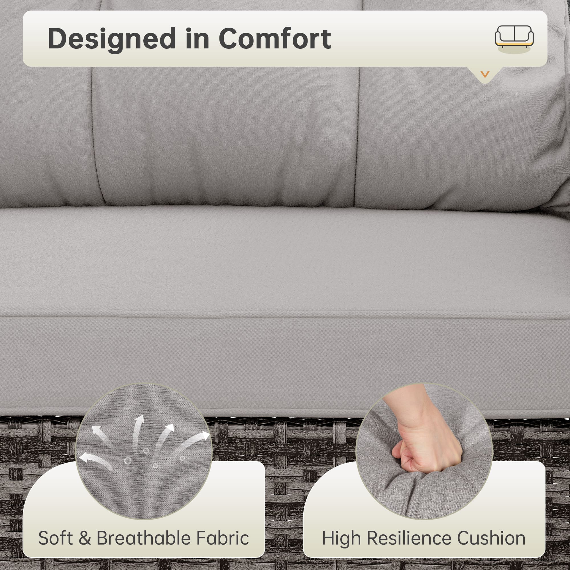 Removable and Washable Cushion Covers on Rattan Seating