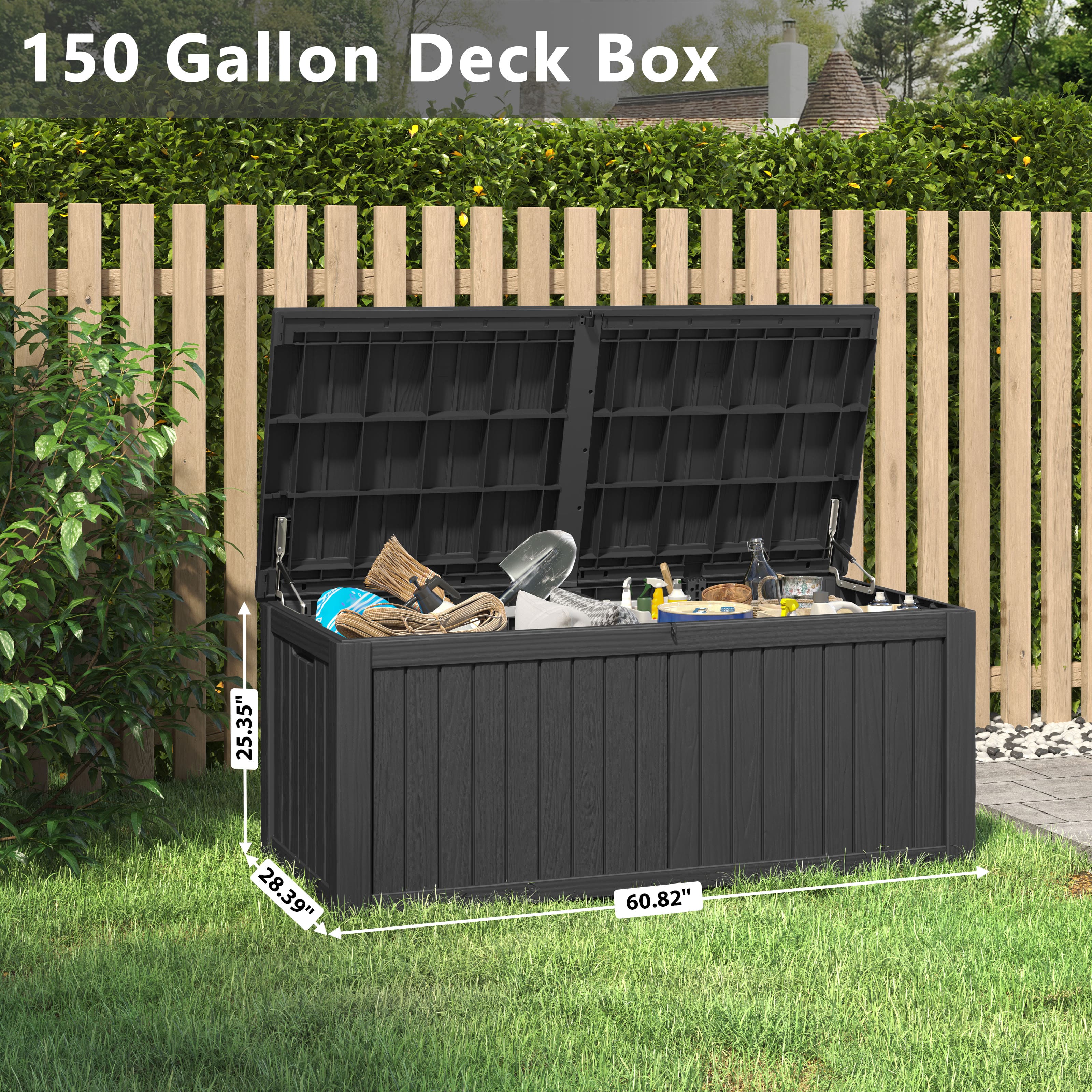 150 Gal Large Deck Box for Storage