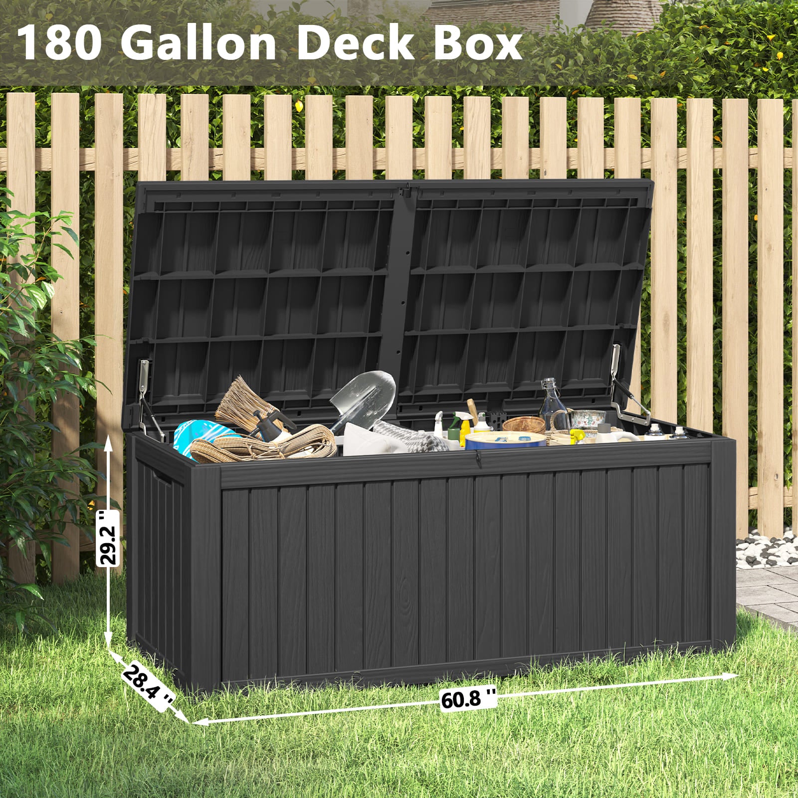 180Gal Large Deck Box for Storage