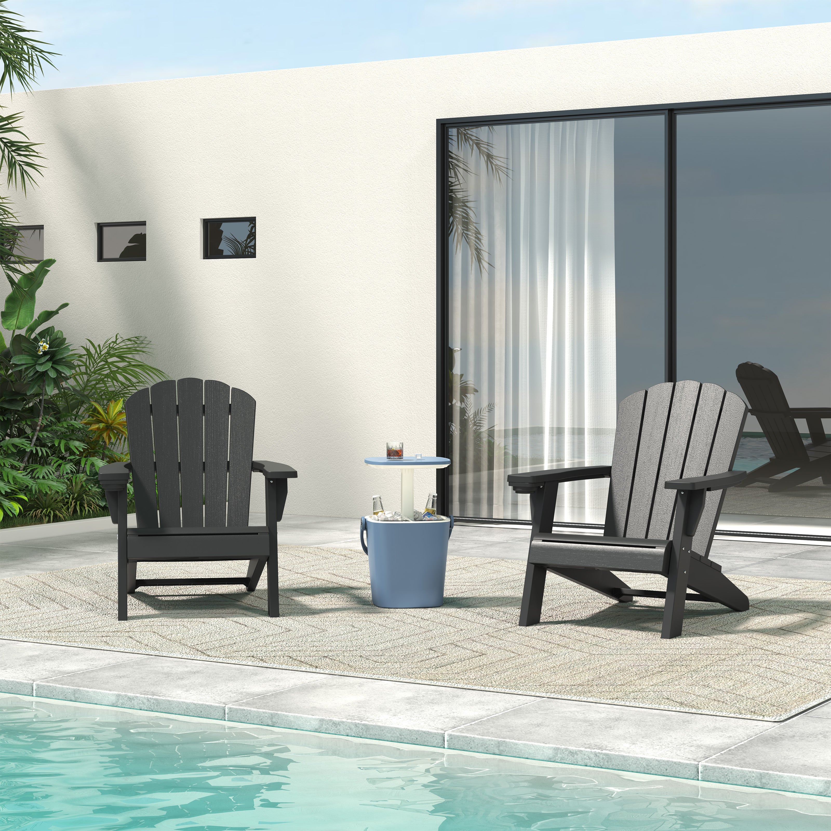 Modern Folding Adirondack Chair with Cup Holder – Front View