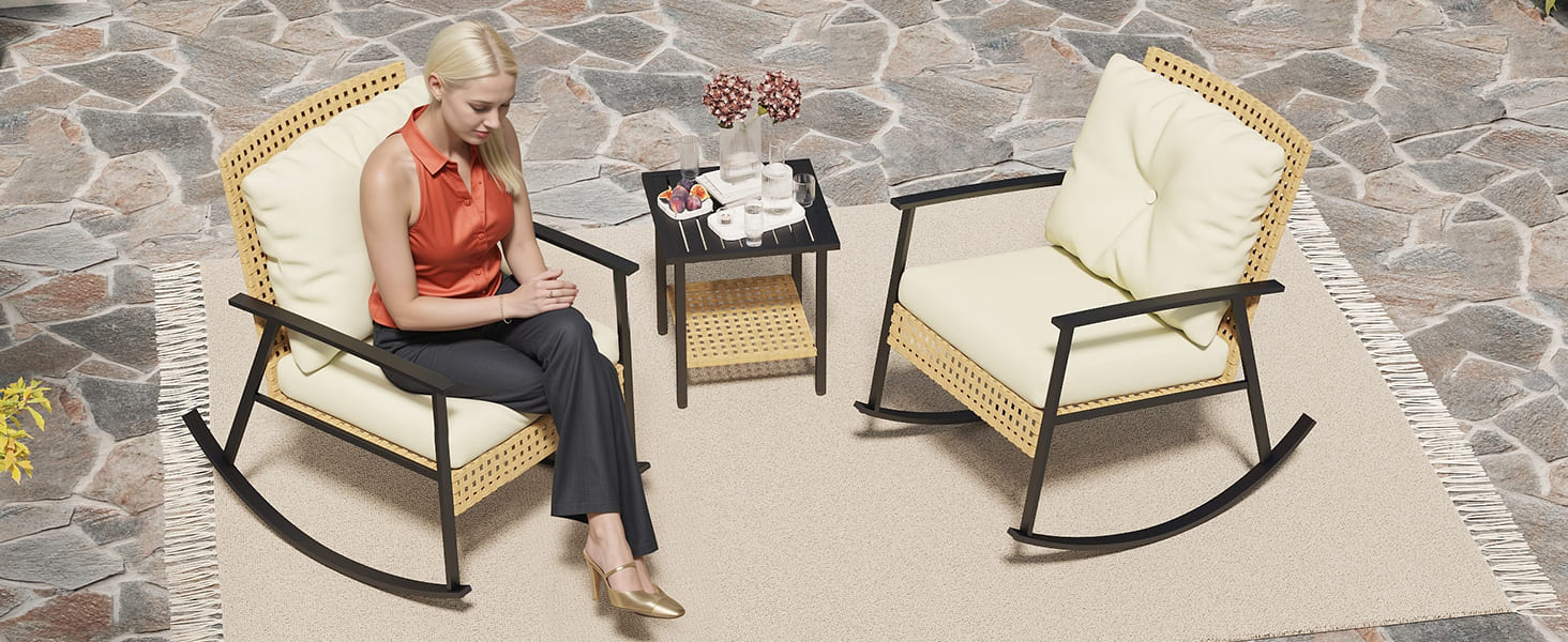 Introducing Our New 3-Piece Patio Rocking Chair Set: Comfort Meets Style