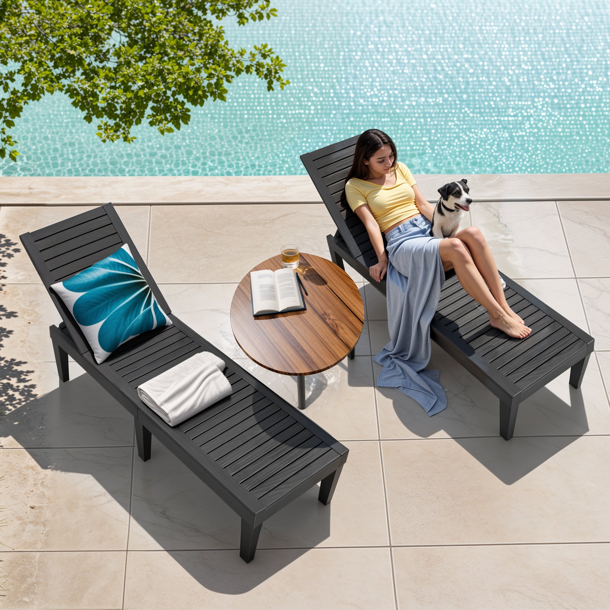 LBHcraft 2 Pieces Chaise Lounge Chair Set