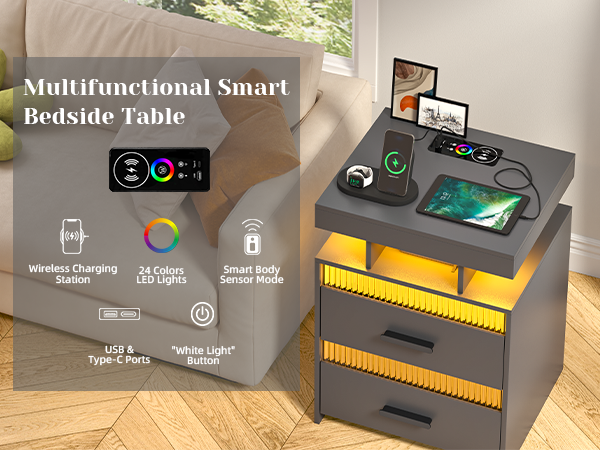 Nightstand with Charging Station