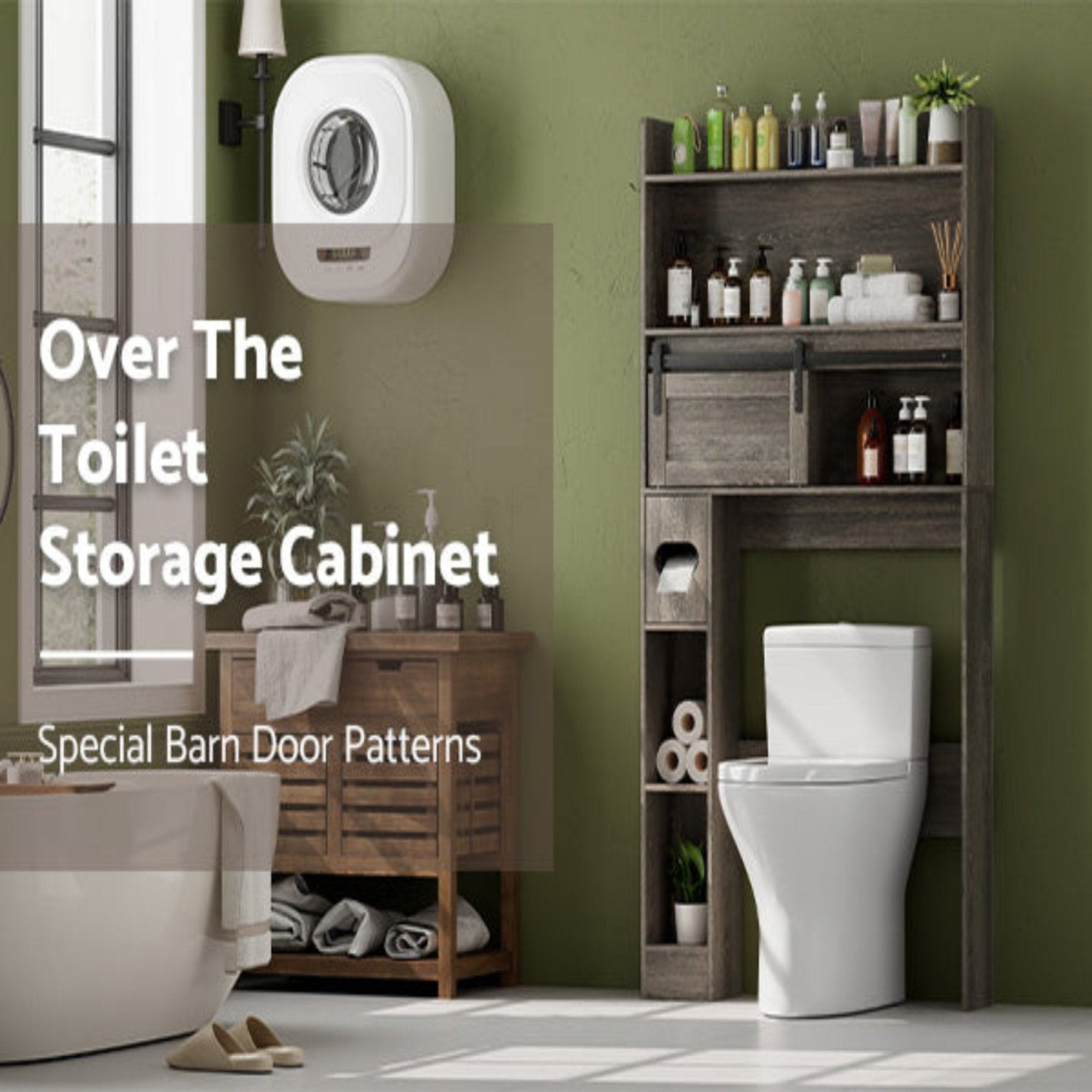 62.2'' H Freestanding Toilet Storage Cabinet