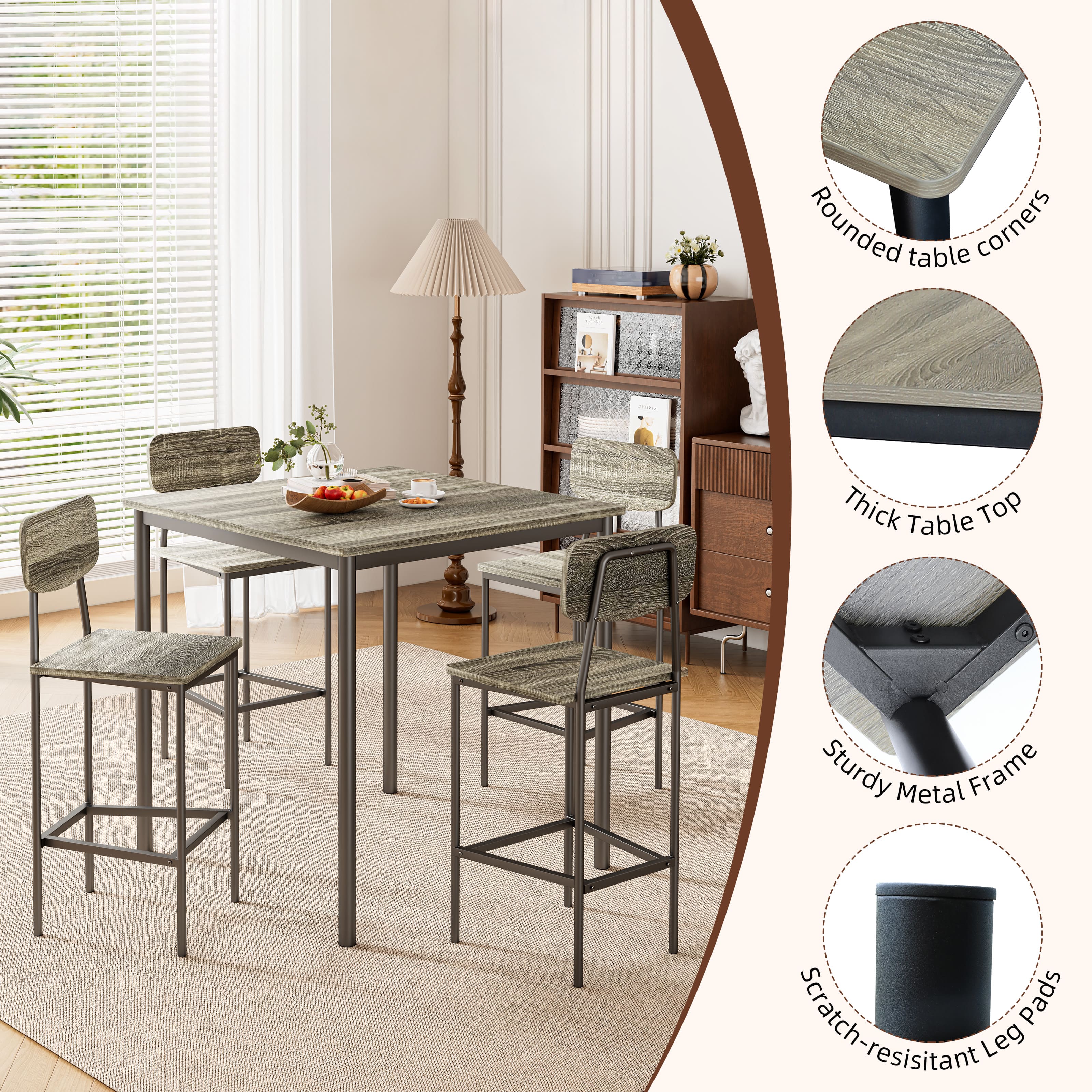 Rust-resistant powder-coated steel frame detail