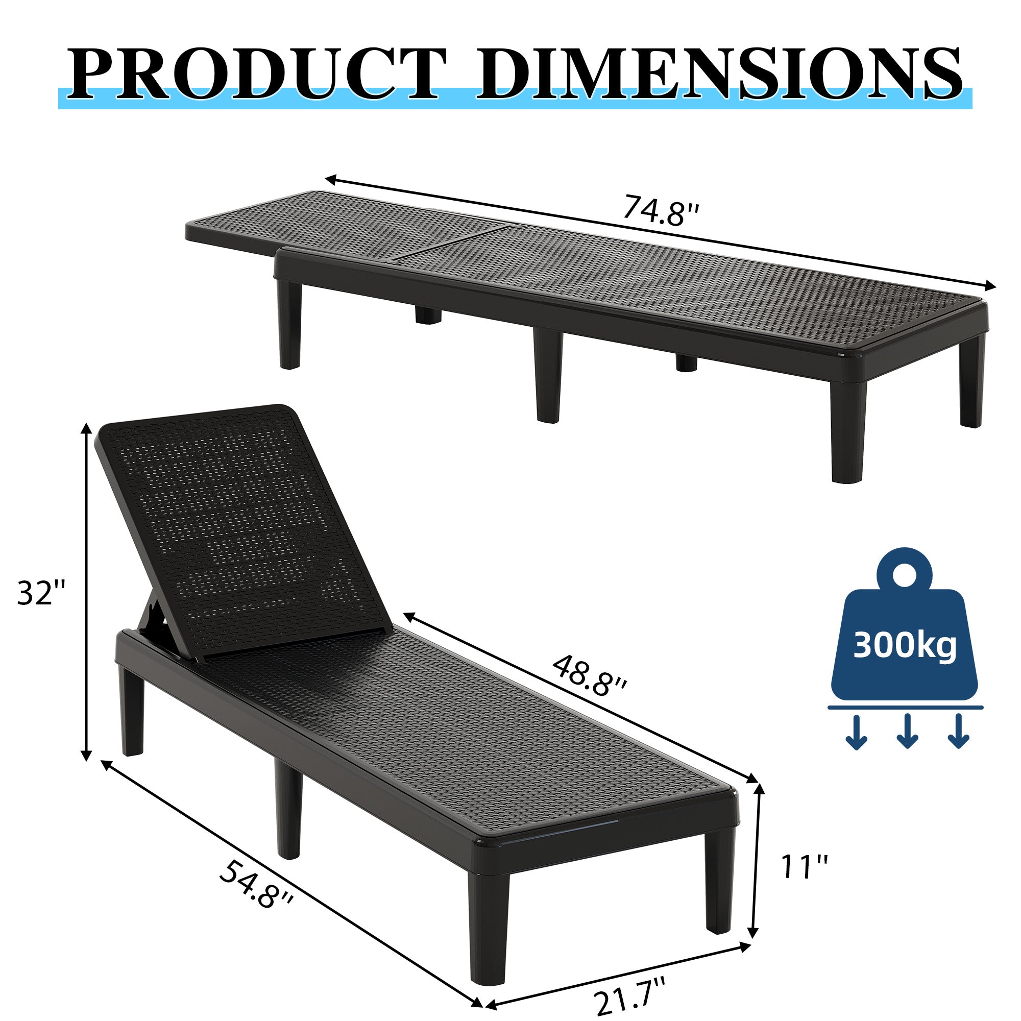 LHBcraft Outdoor Chaise Lounge Chaircraft