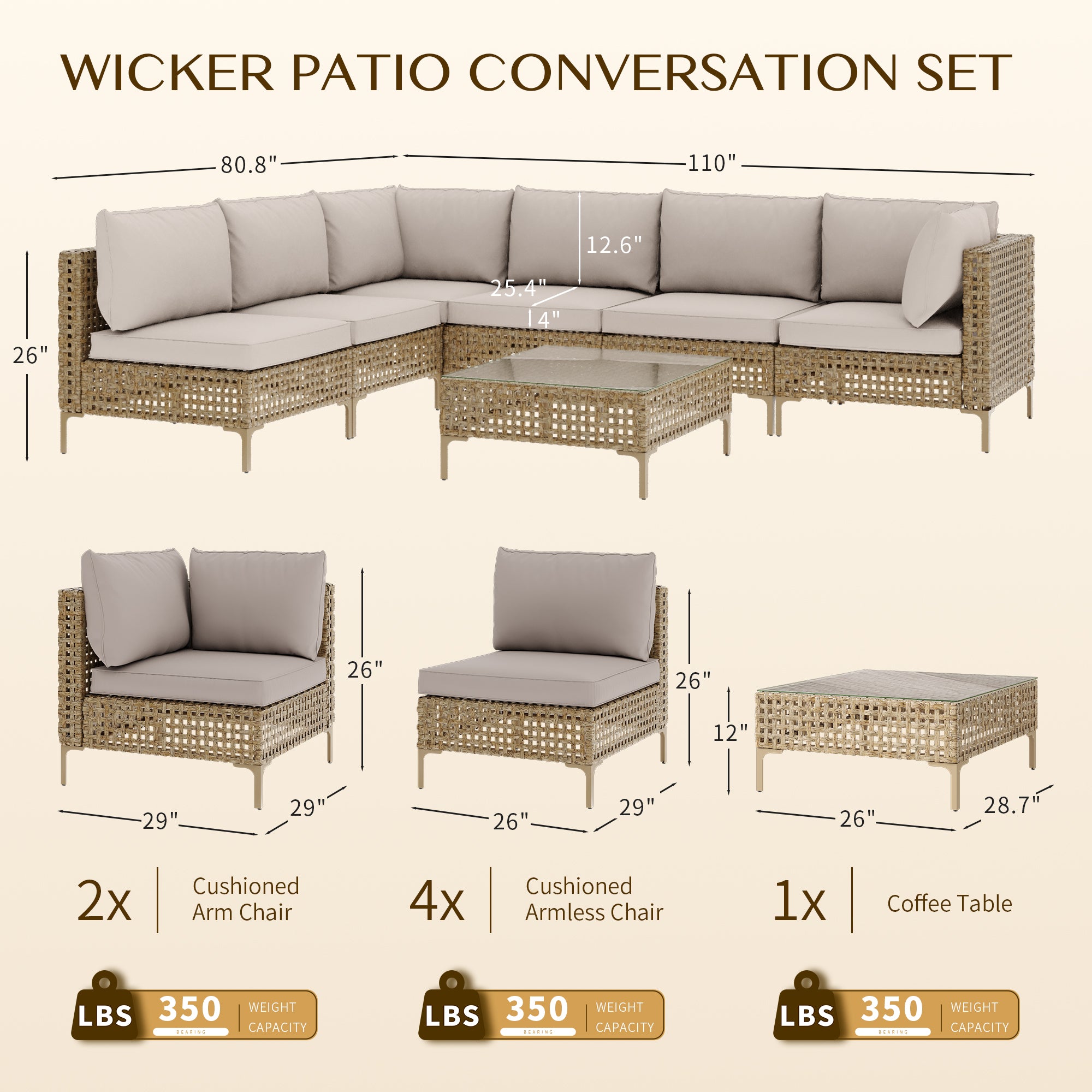 7-Piece Wicker Patio Furniture Set