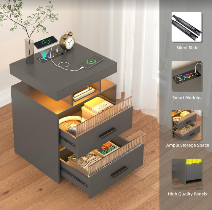 Nightstand with Charging Station