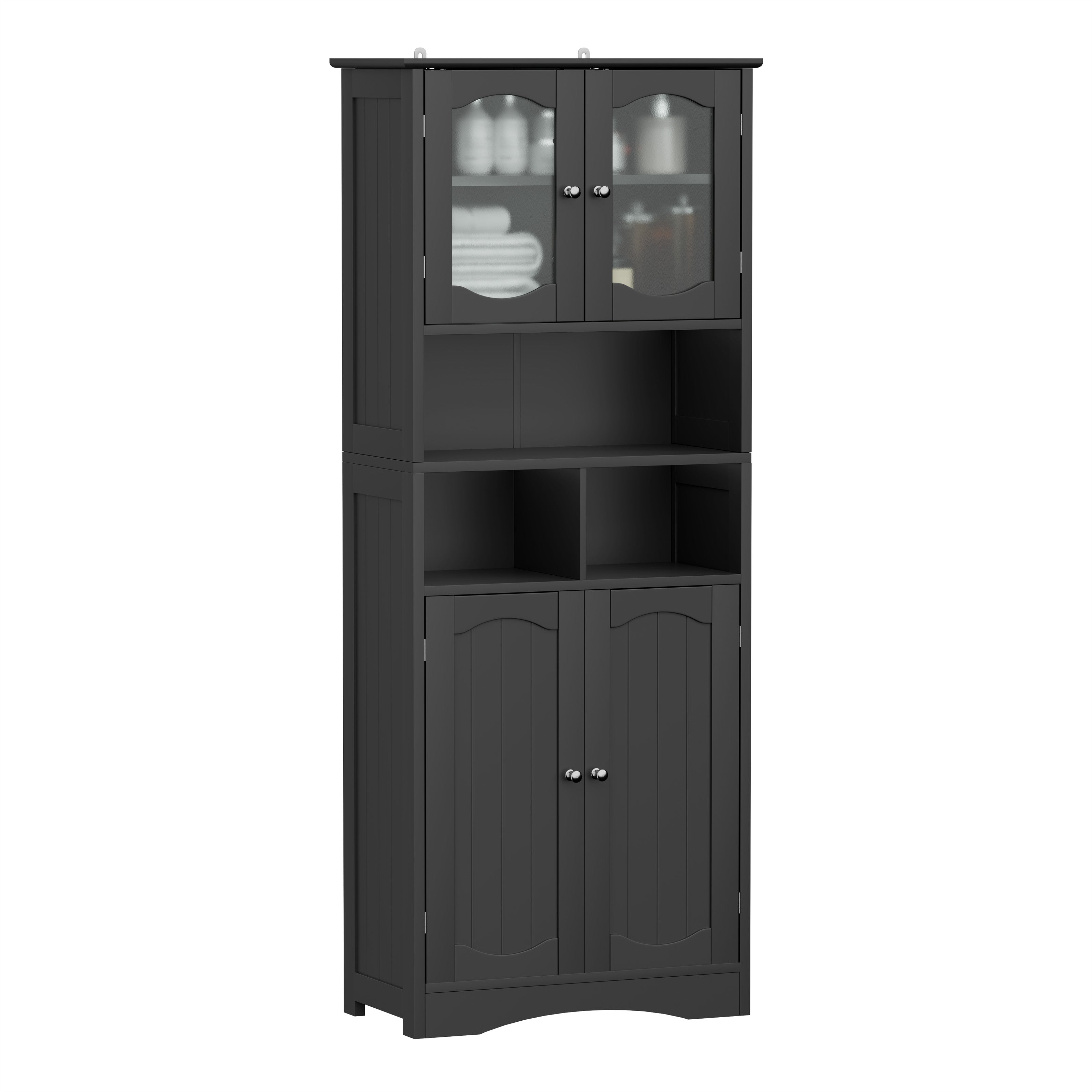 Tall Freestanding Bathroom Cabinet, Storage Cabinet with Adjustable Shelves