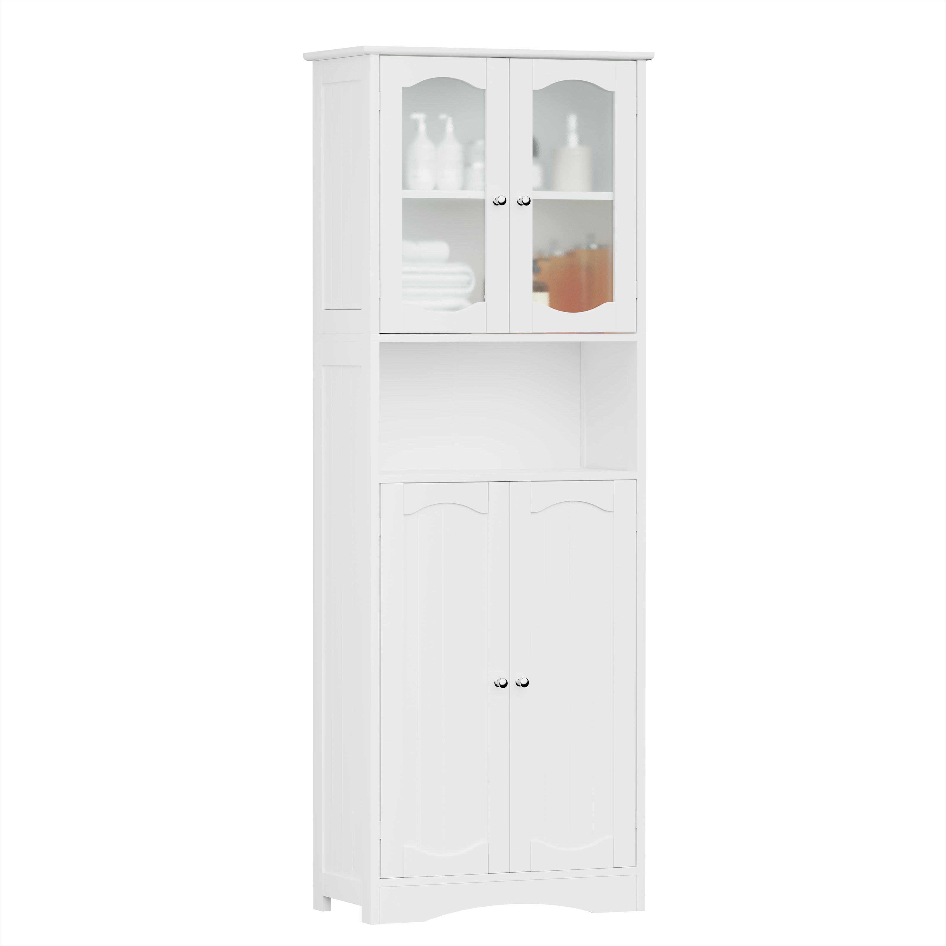 Tall Freestanding Bathroom Cabinet, Storage Cabinet with Adjustable Shelves