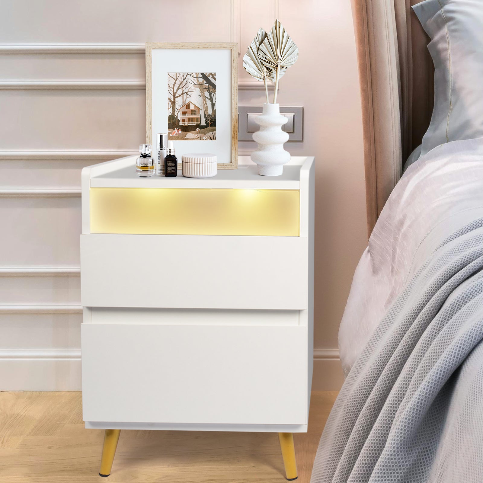 LHBcraft Nightstand with 2 Drawers