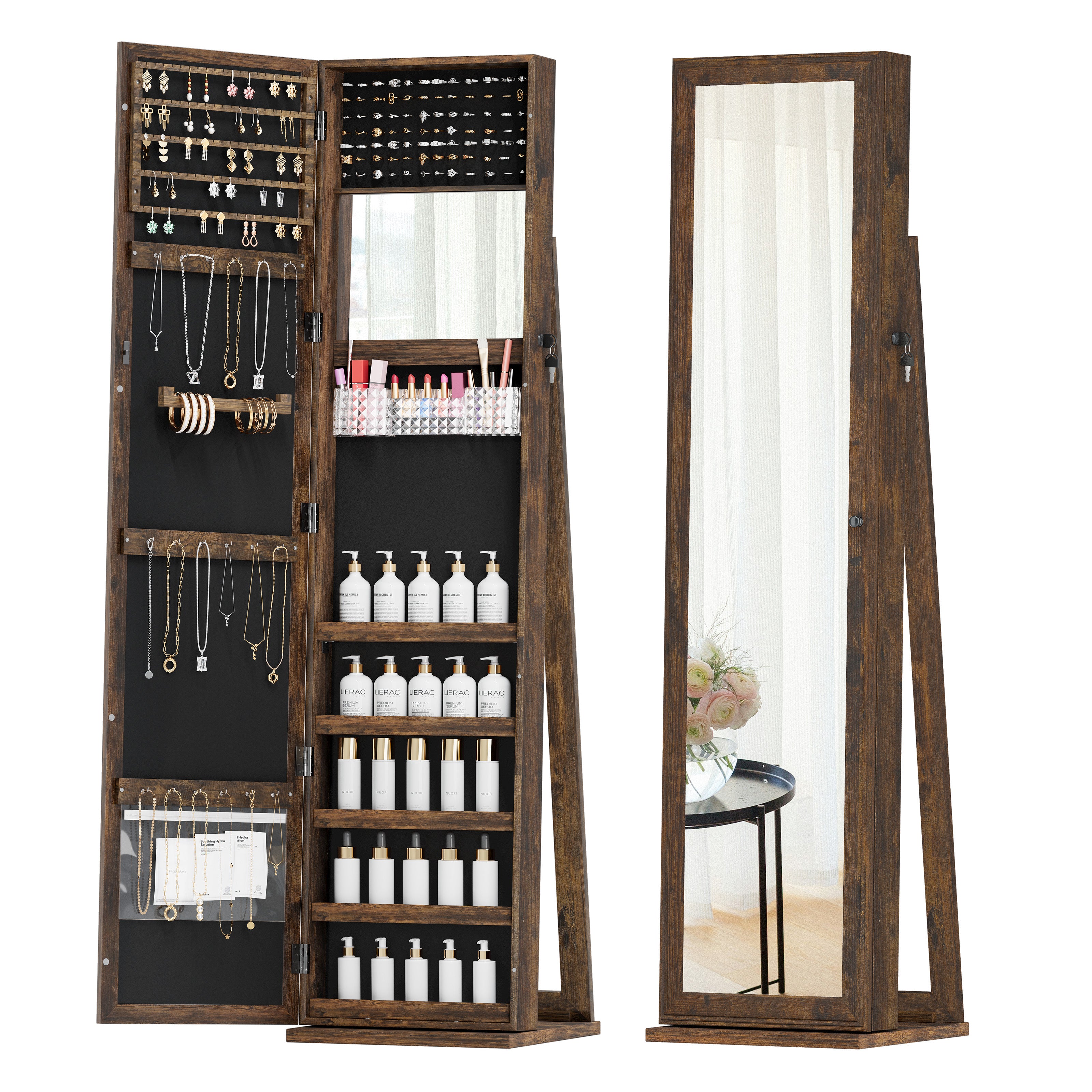 LHBcraft Jewelry Armoire with Lockable Key