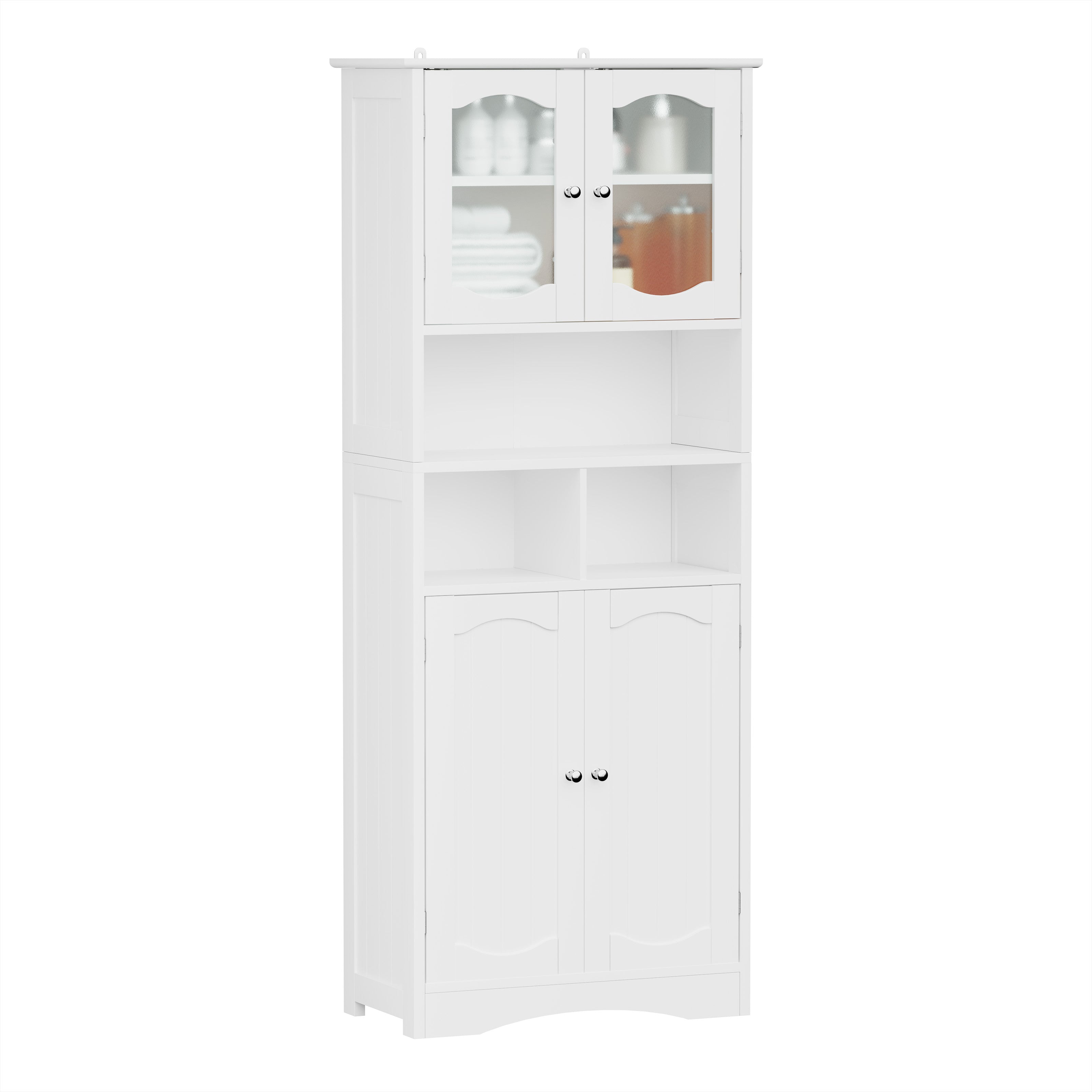 Tall Freestanding Bathroom Cabinet, Storage Cabinet with Adjustable Shelves