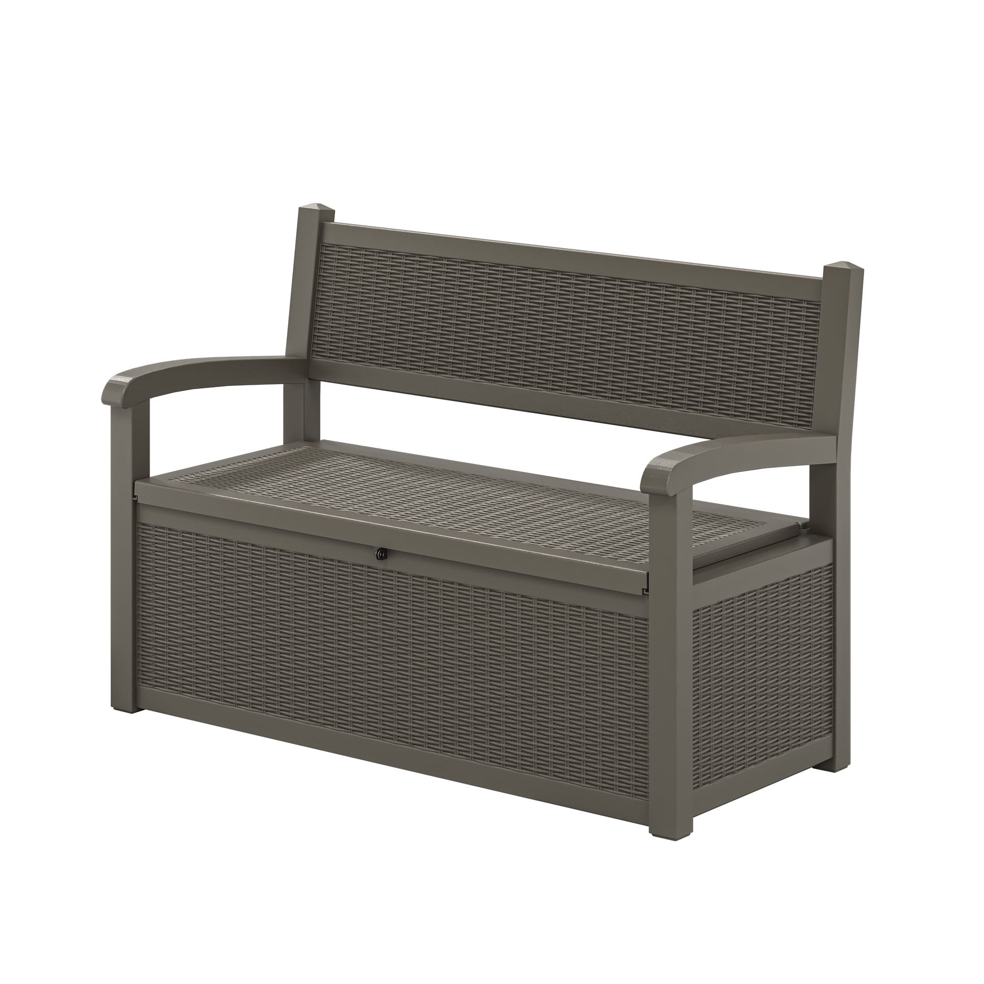 70 Gal Outdoor Storage Bench, Outdoor Storage Box Waterproof Design with Pre-Lock Feature, Deck Box Perfect for Patio Storage
