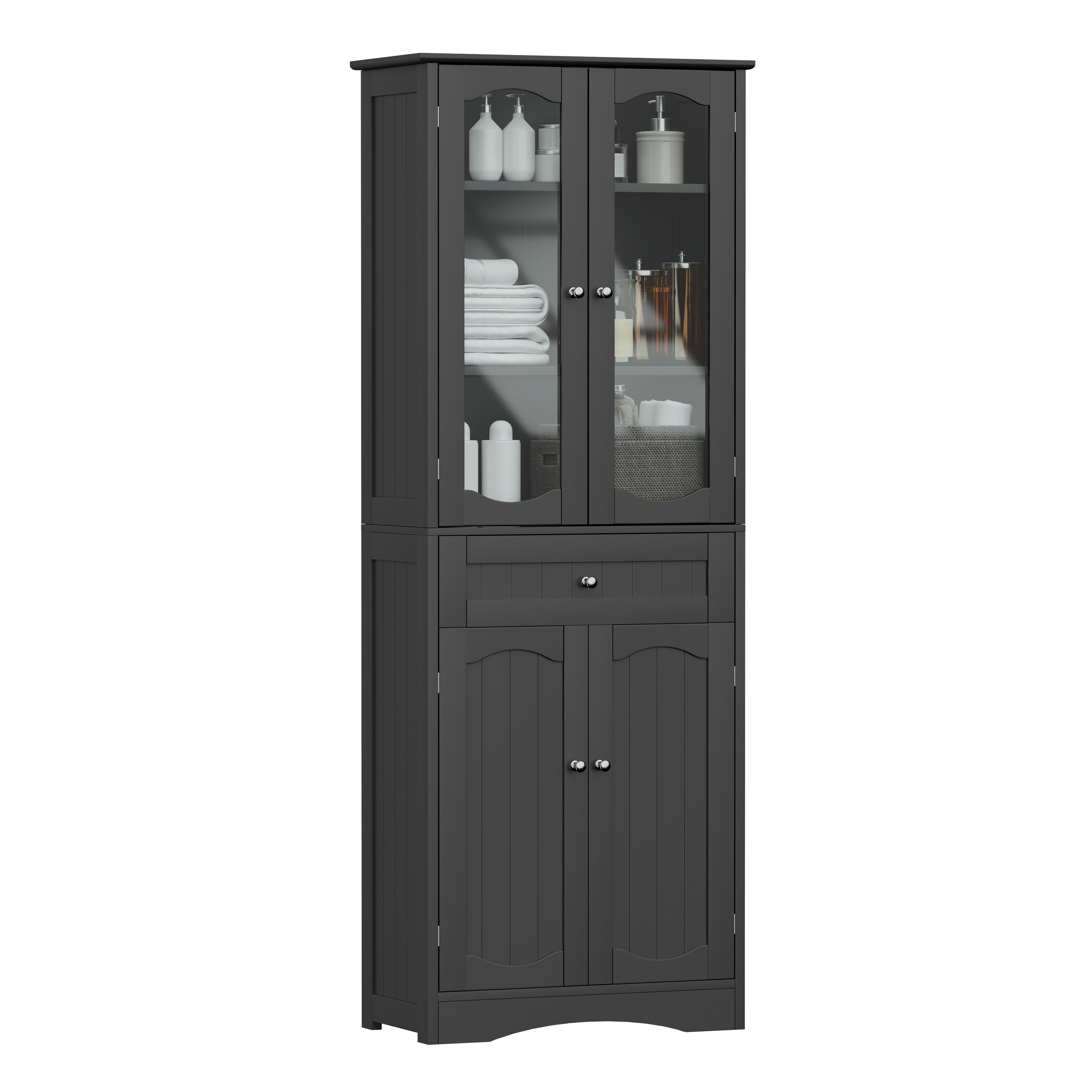 Tall Freestanding Bathroom Cabinet, Storage Cabinet with Adjustable Shelves