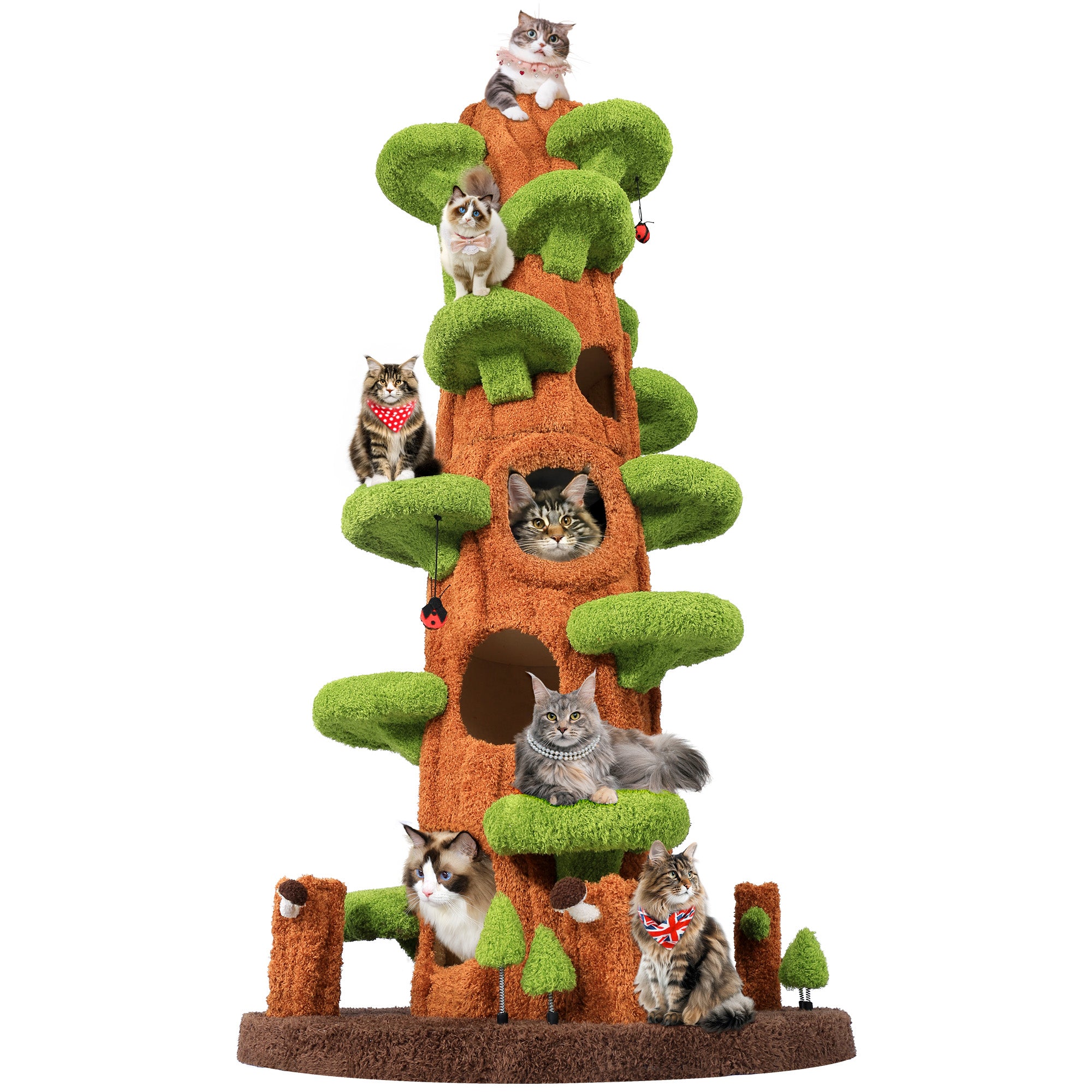 89.7-inch luxury cat tree with multiple apartments and platforms