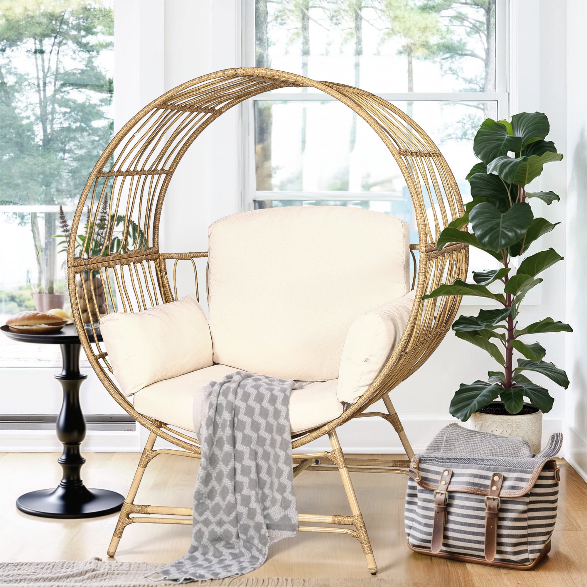 Wicker Round Egg Chair