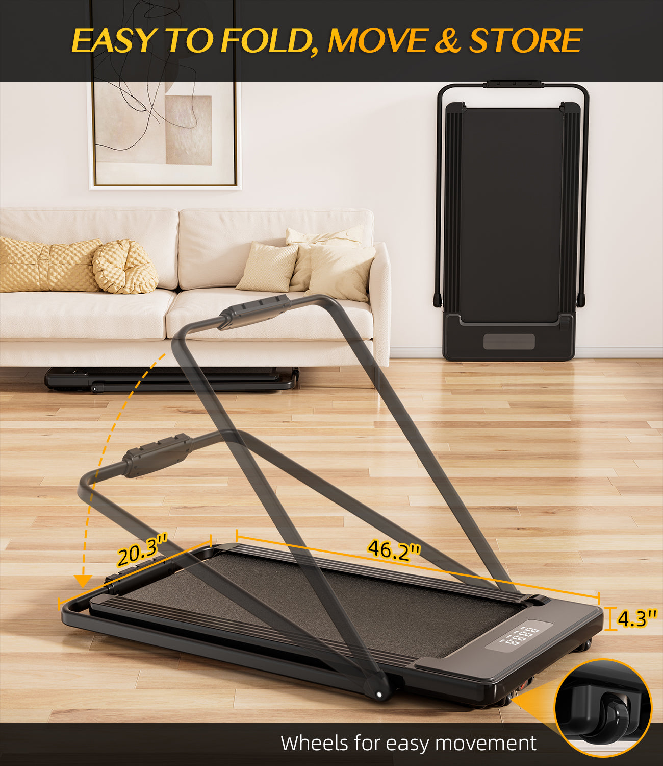 2-in-1 Folding Treadmill