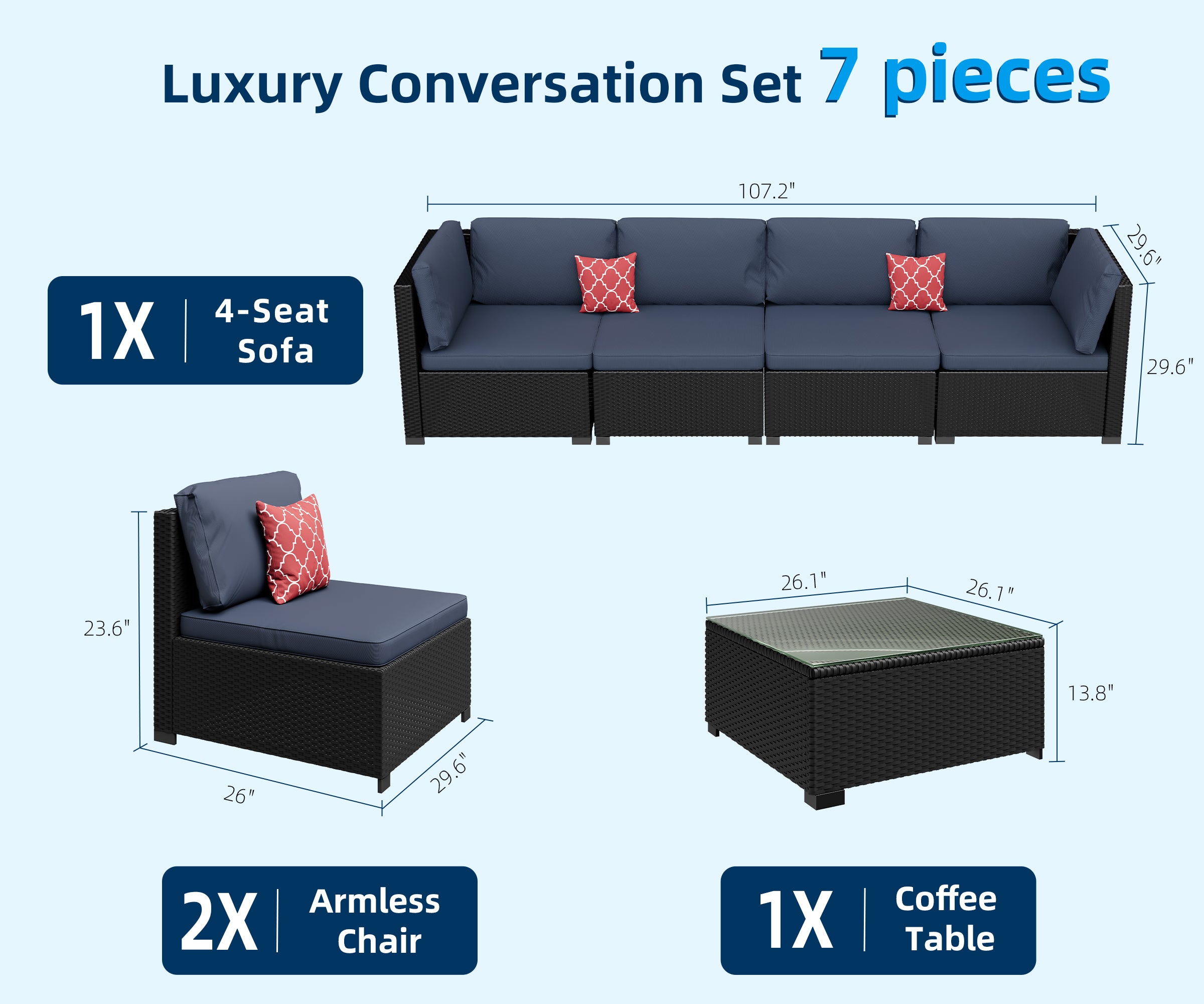 LHBcraft Outdoor Seating Group with Cushions