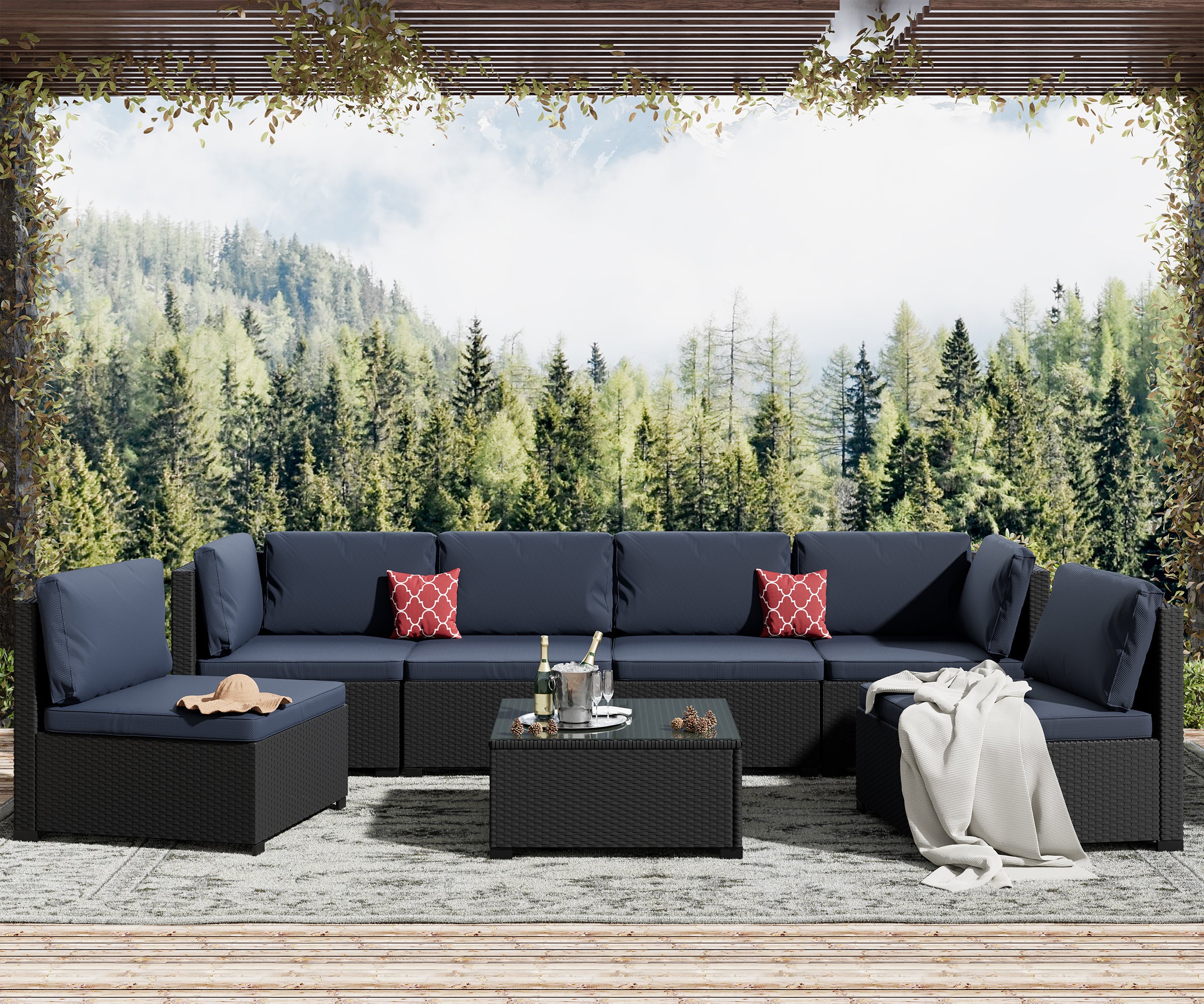 LHBcraft Outdoor Seating Group with Cushions