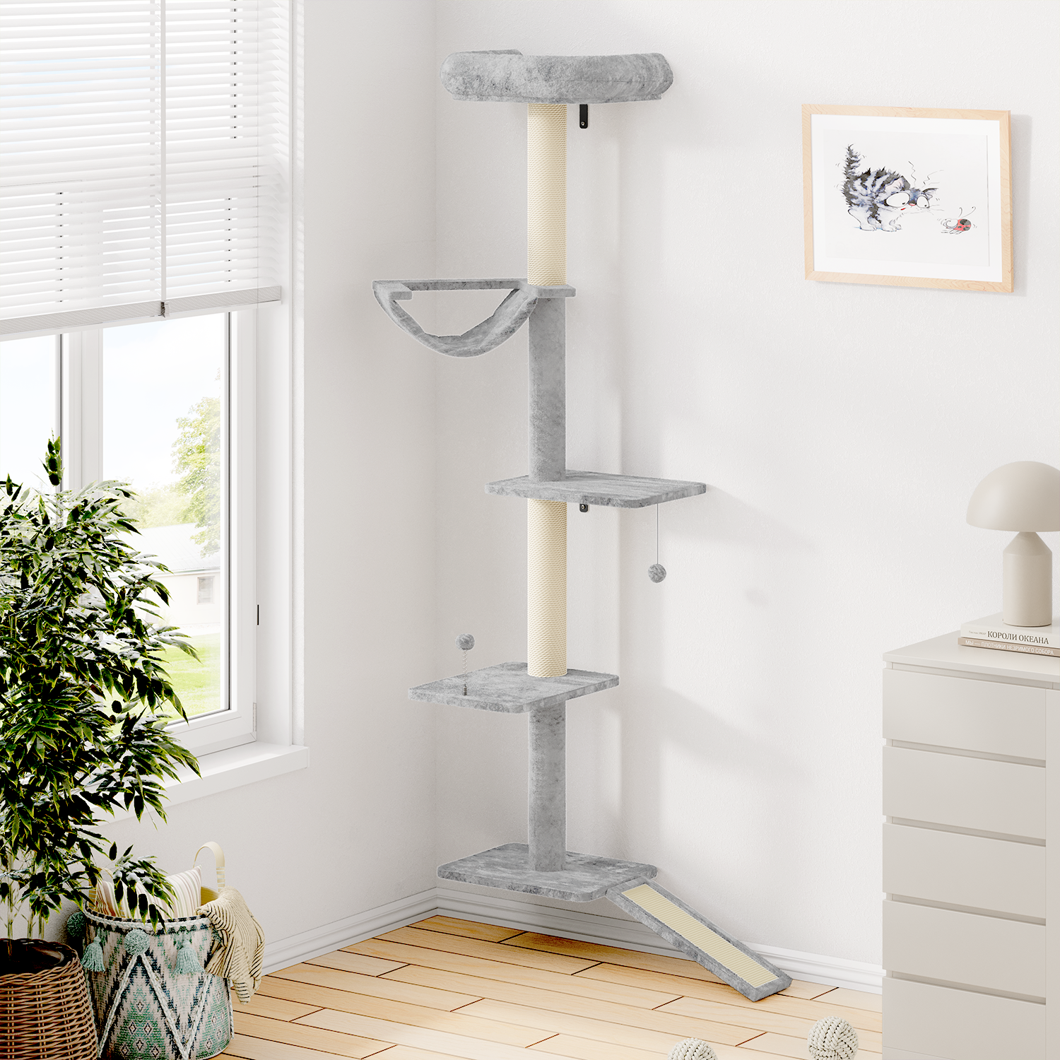 High Wall Mounted Cat Climbing Tower