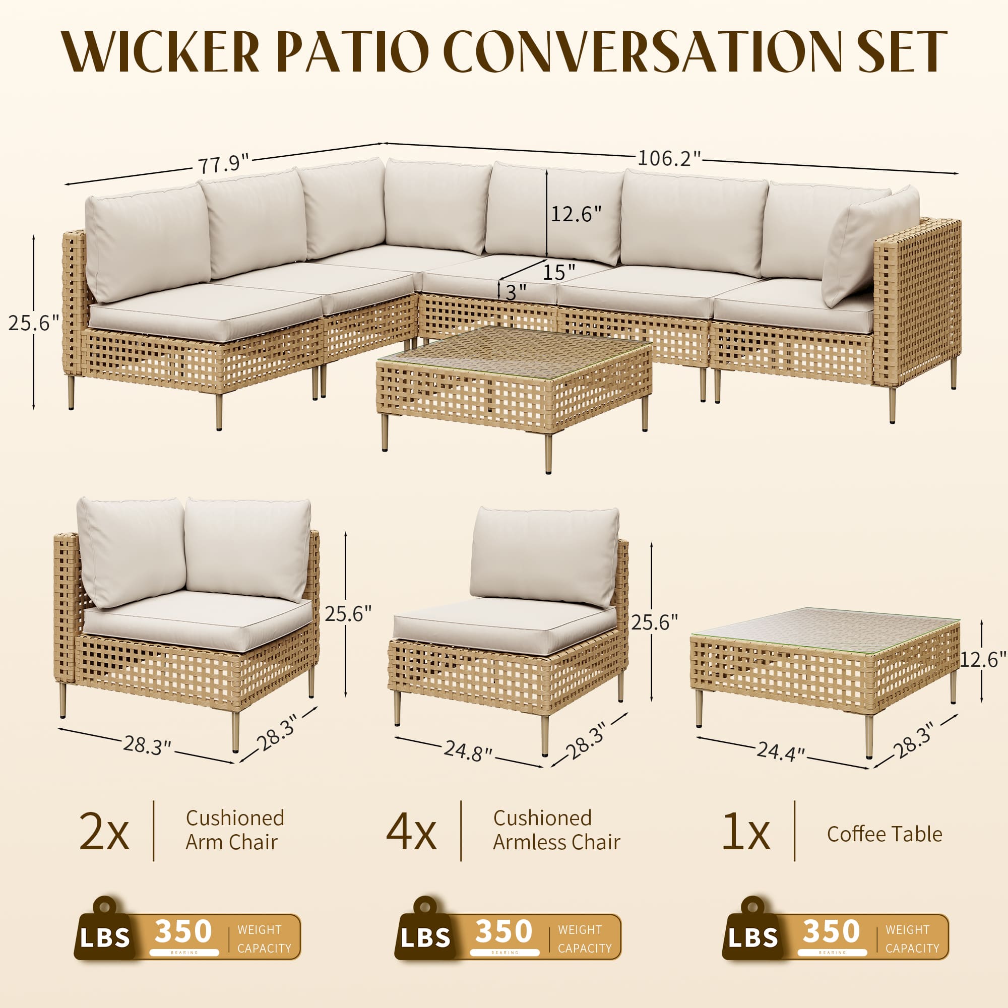 7-Piece Wicker Patio Furniture Set