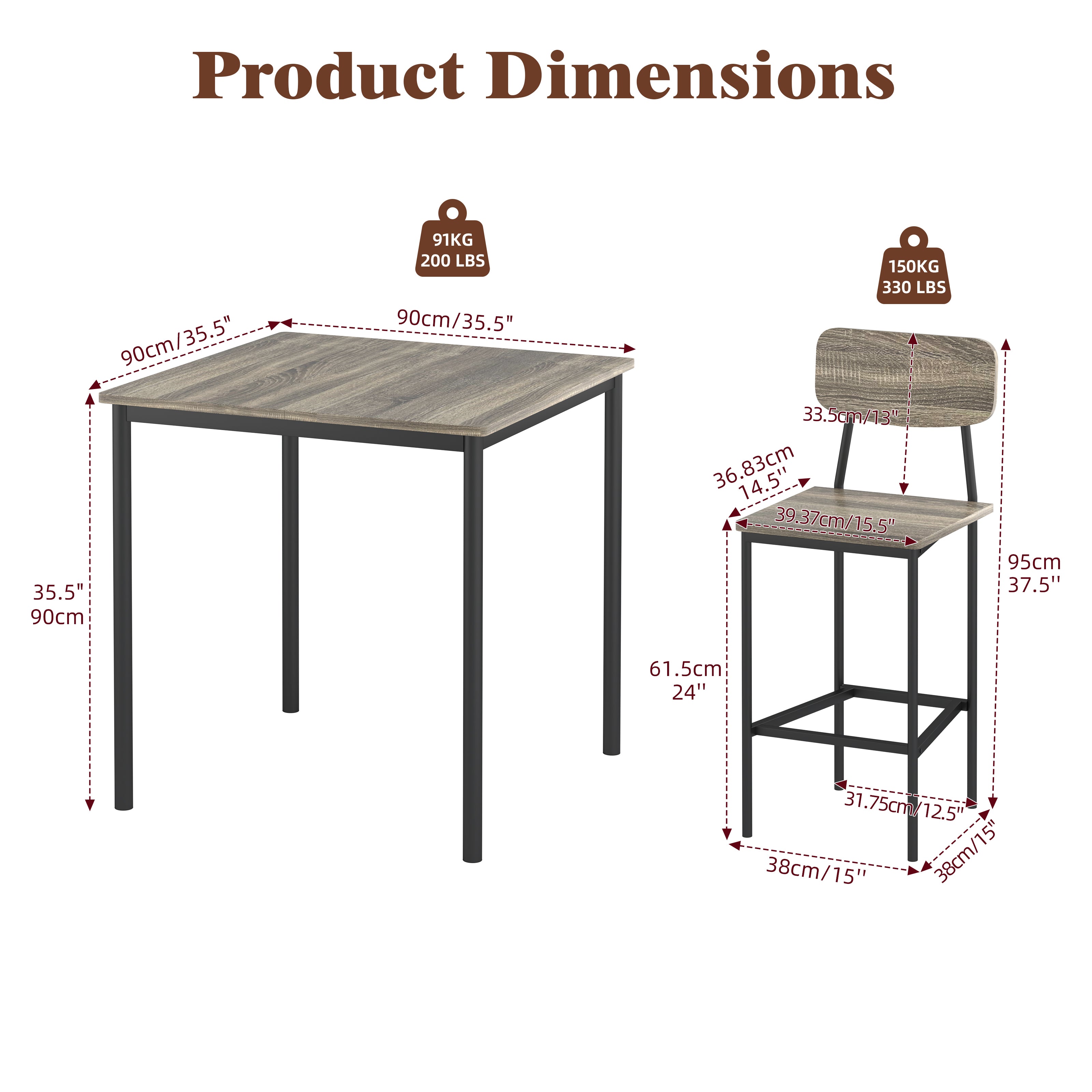 LHBcraft Dining Table Set for 4