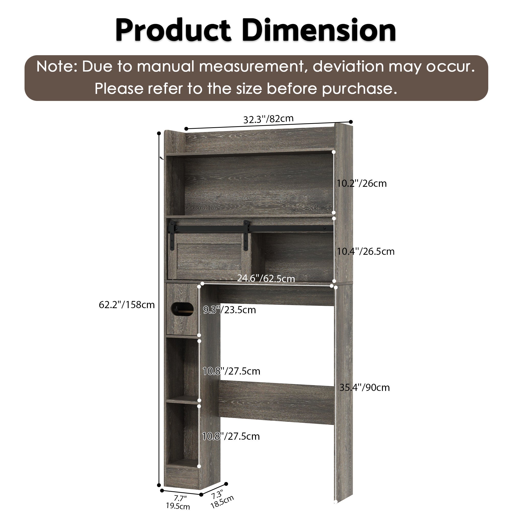 LHBcraft 62.2'' H Freestanding Toilet Storage Cabinet