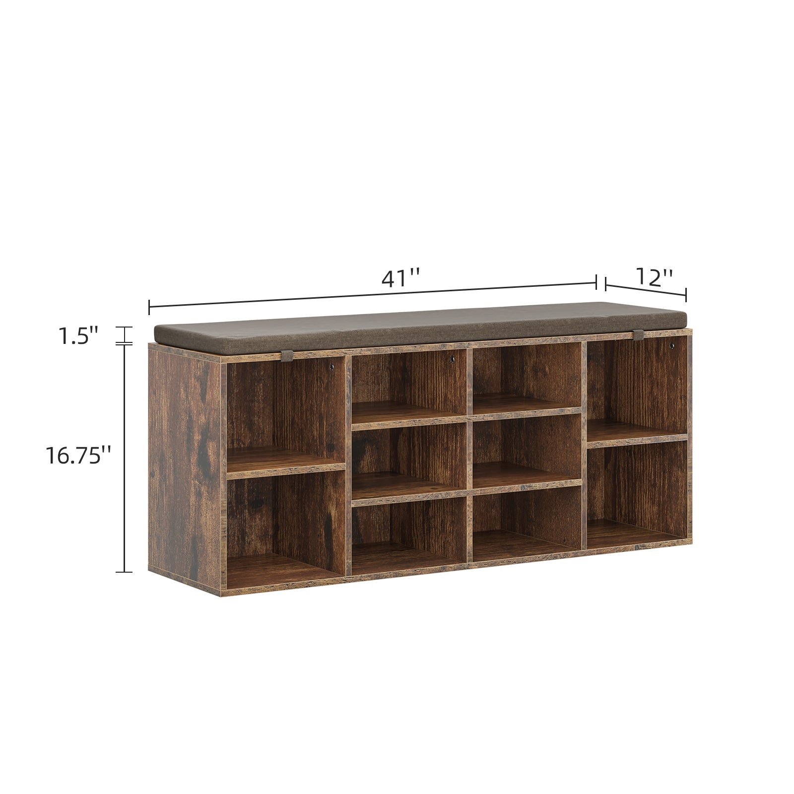 LHBcraft Shoe Storage Bench with 10 Cubbies