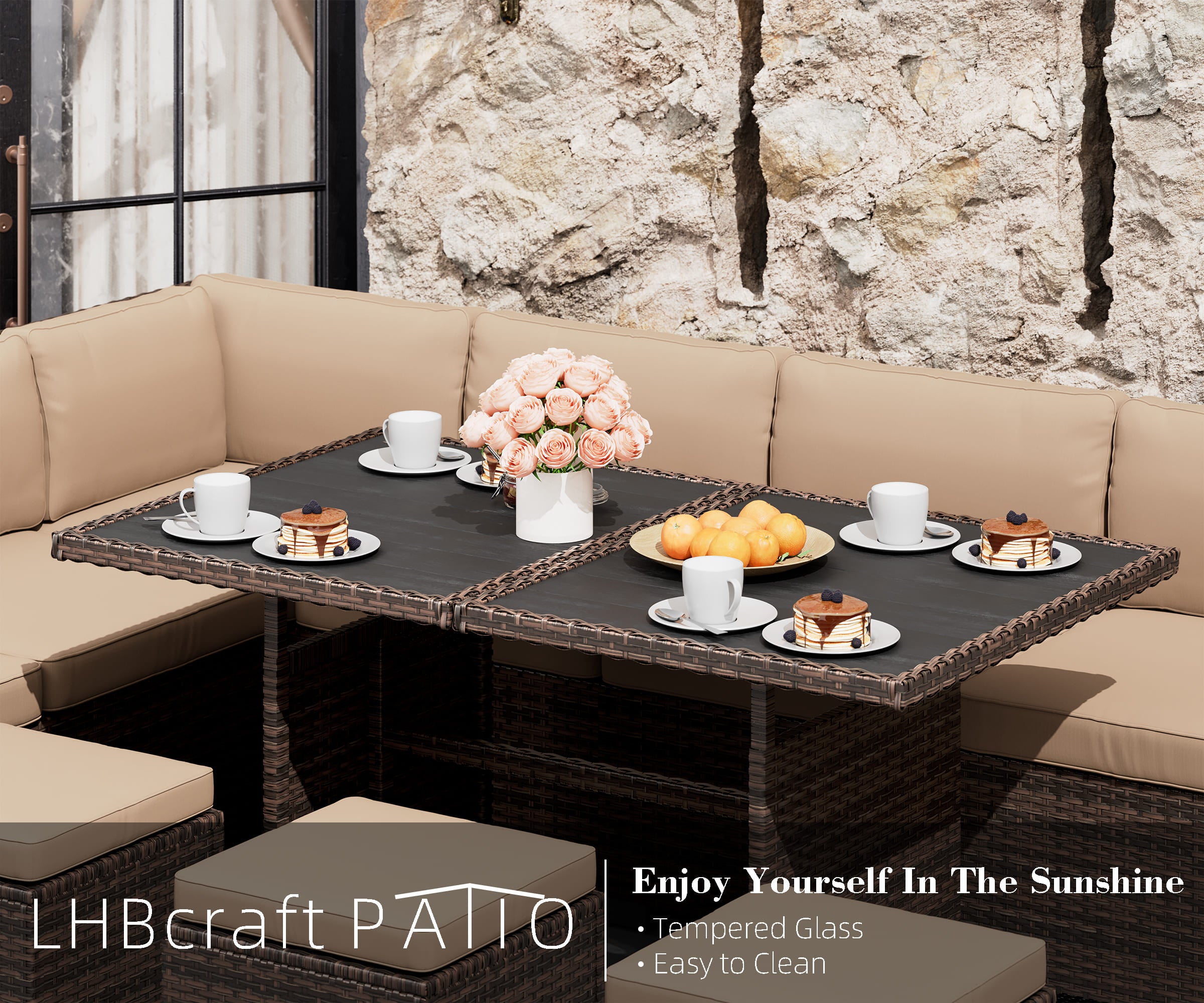 LHBcraft 7 Piece Patio Dining Set