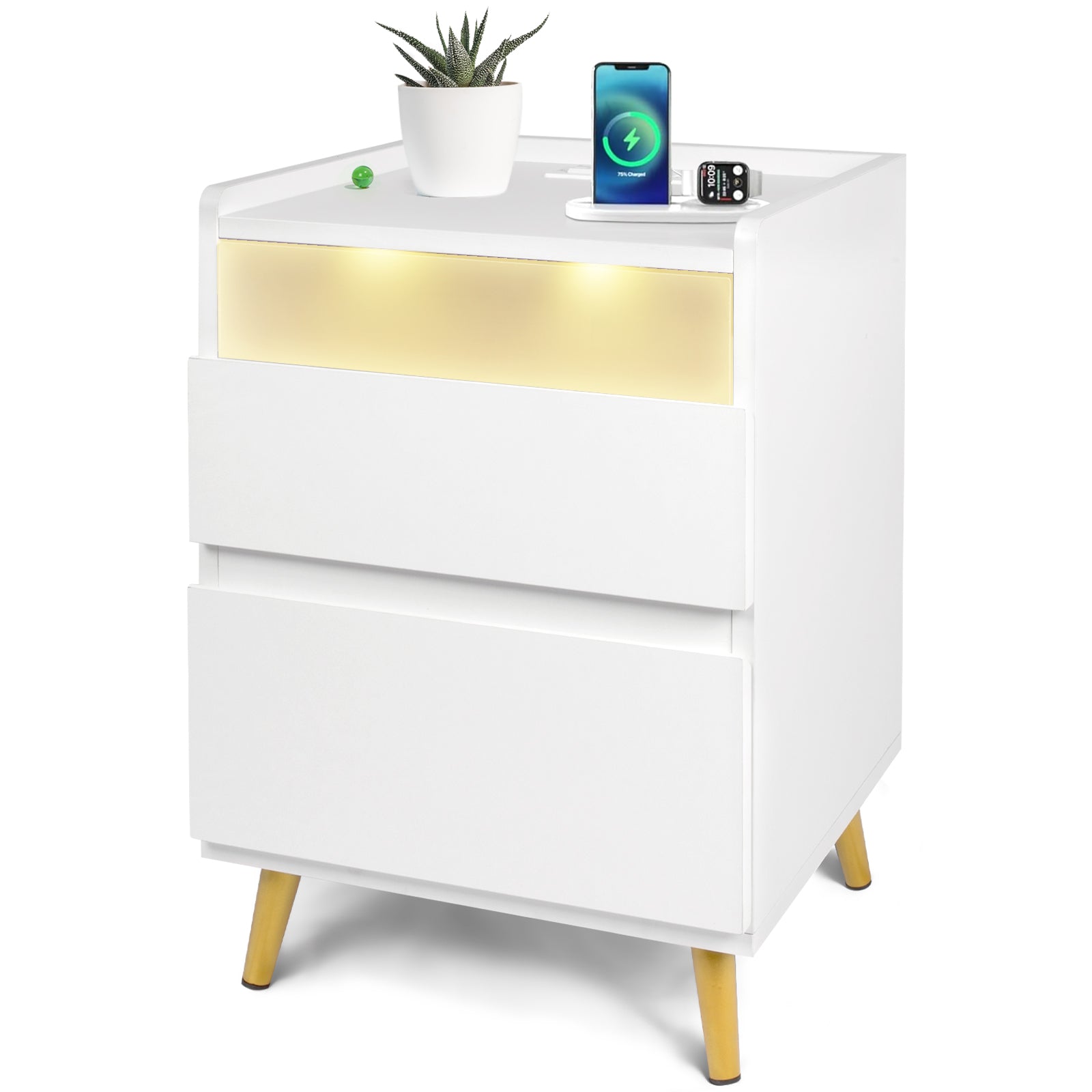 LHBcraft Nightstand with 2 Drawers