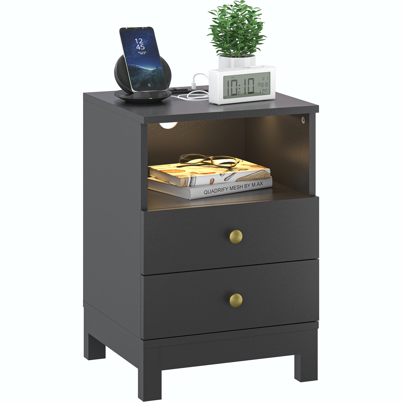 LHBcraft Nightstand with 2 Drawers