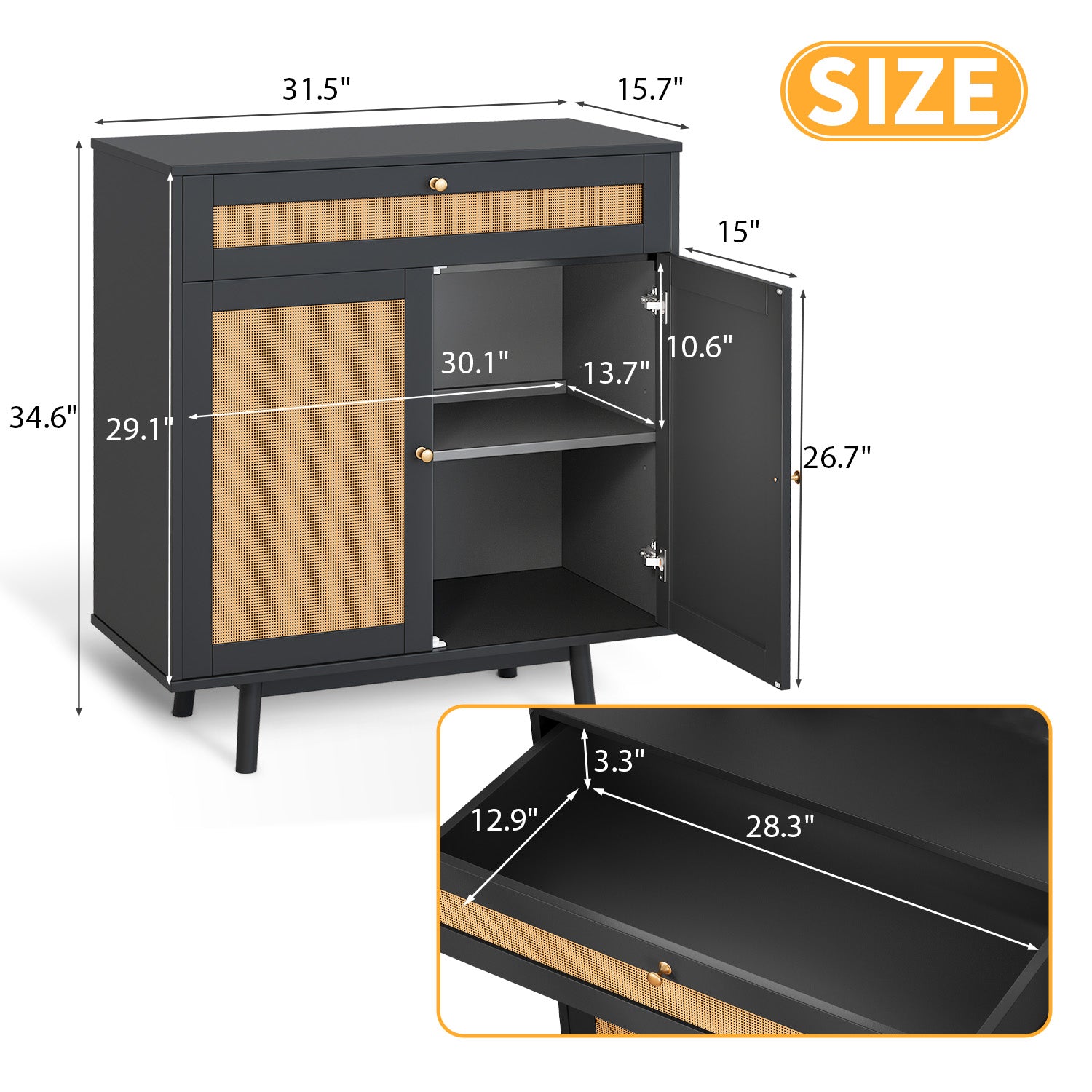 LHBcraft Sturdy Storage Unit with Adjustable Shelf