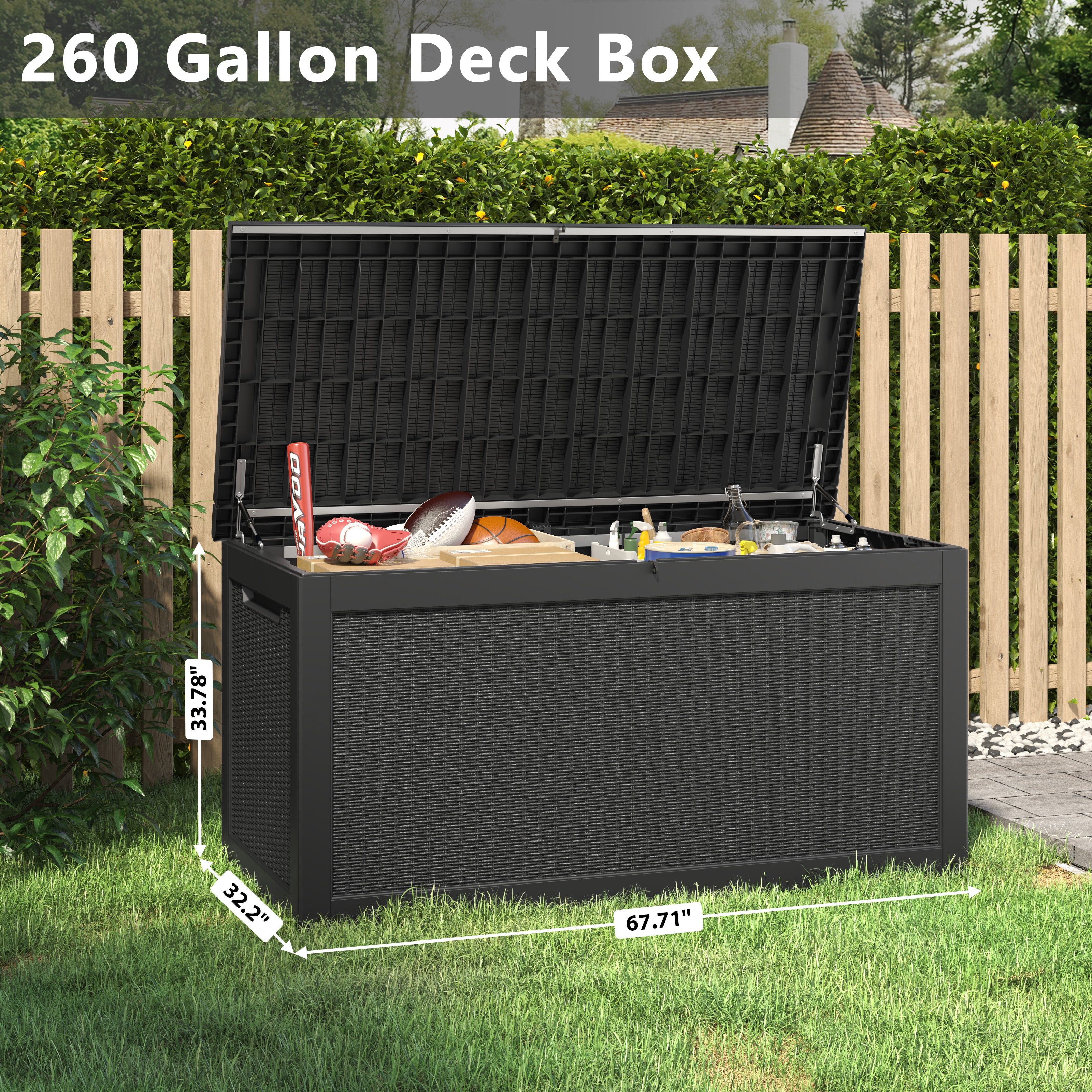 LHBcraft 260 Gallon Resin Deck Box