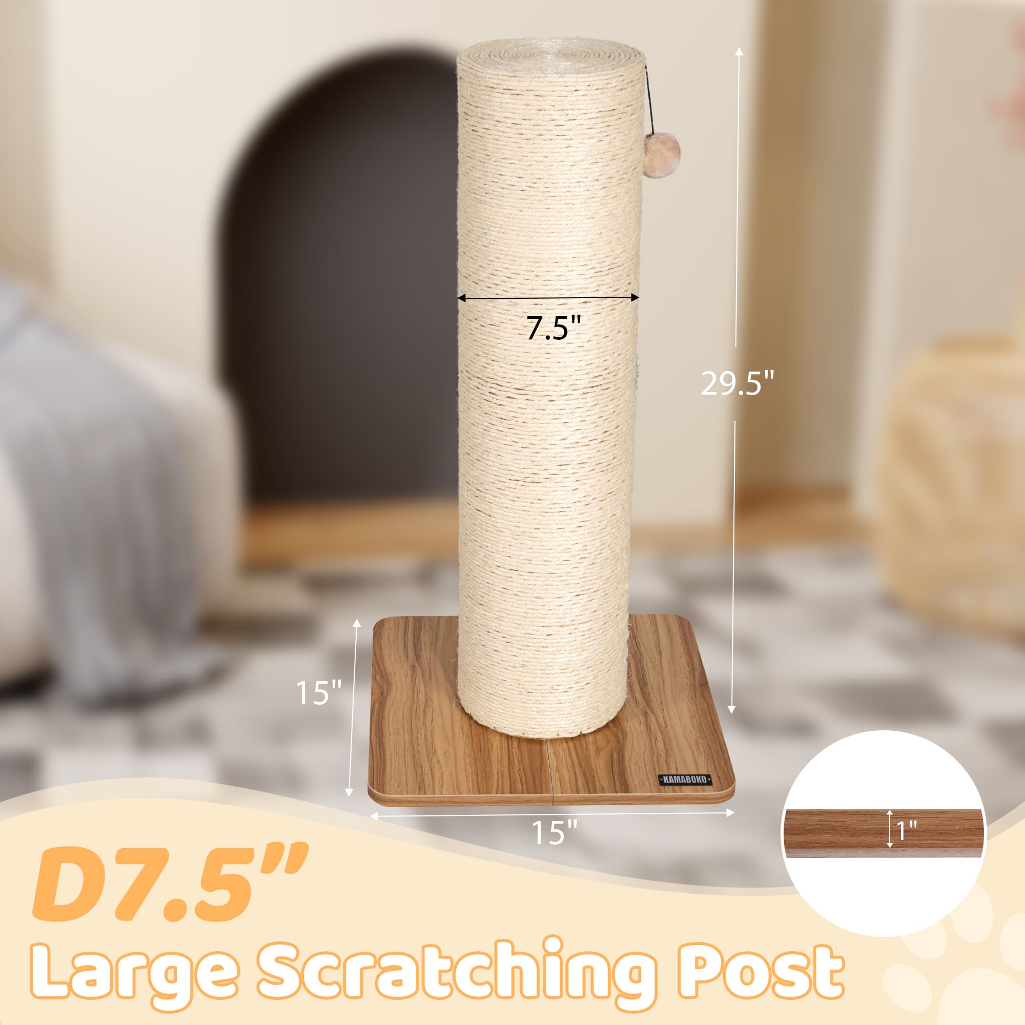 Interactive cat scratching post with stable design