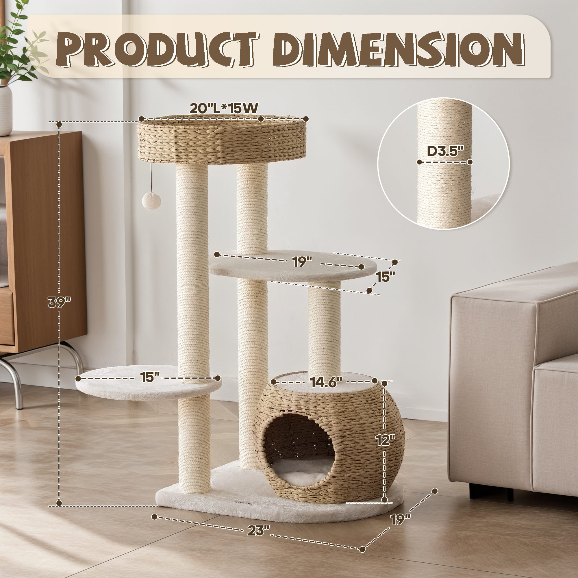 Modern design cat tree suitable for indoor cats