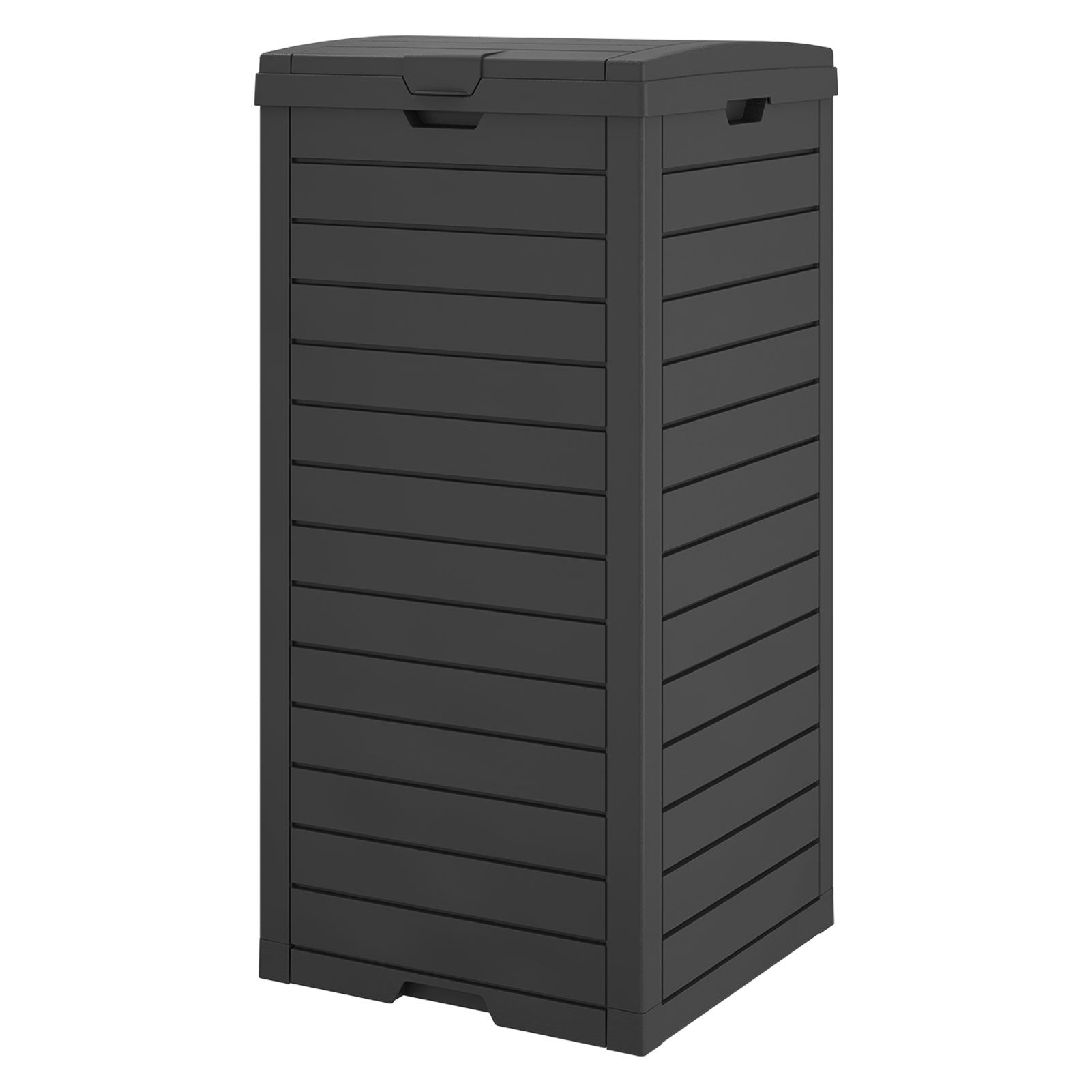 LHBcraft 31 Gallon Outdoor Trash Can, Black