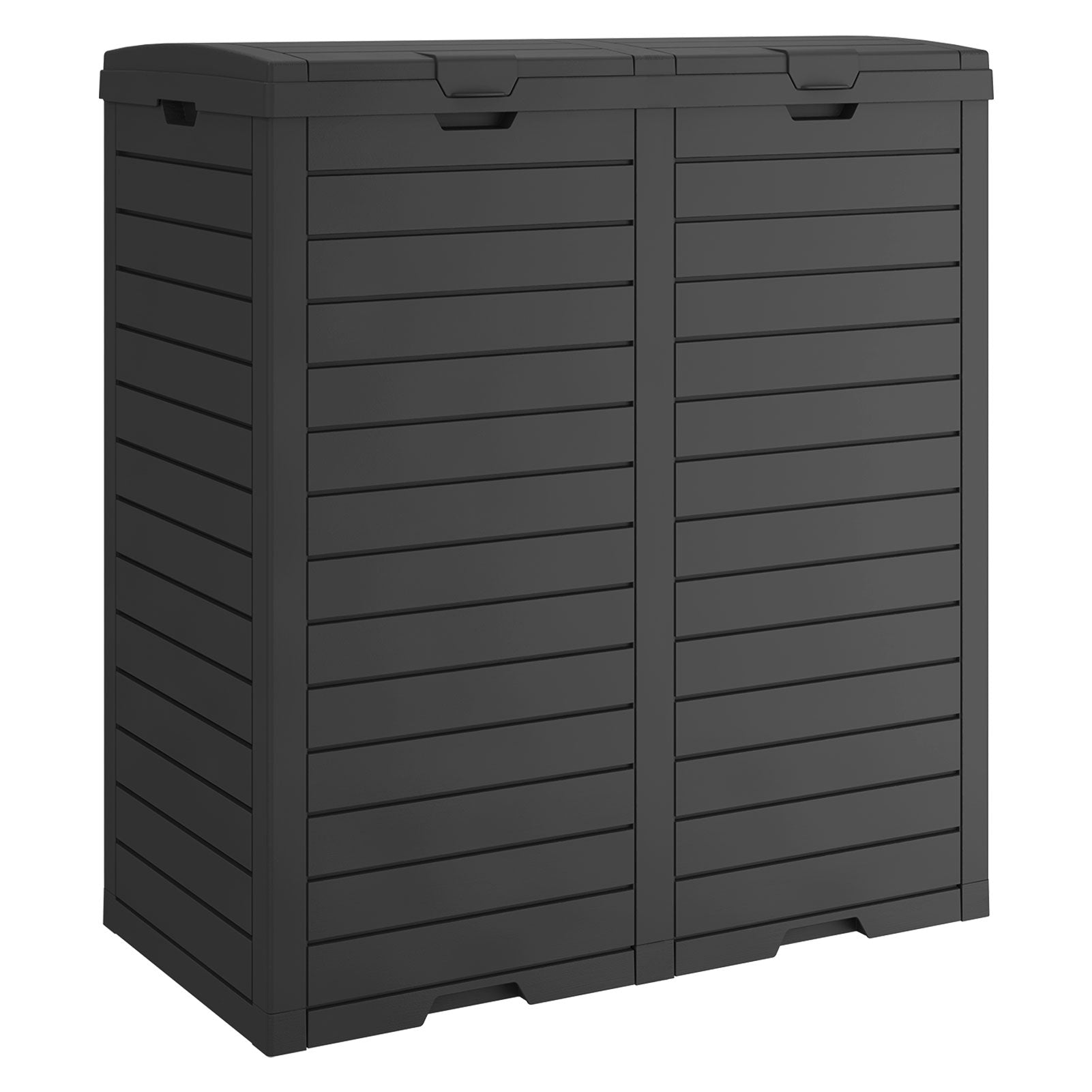 LHBcraft 62 Gallon Outdoor Trash Can, Black