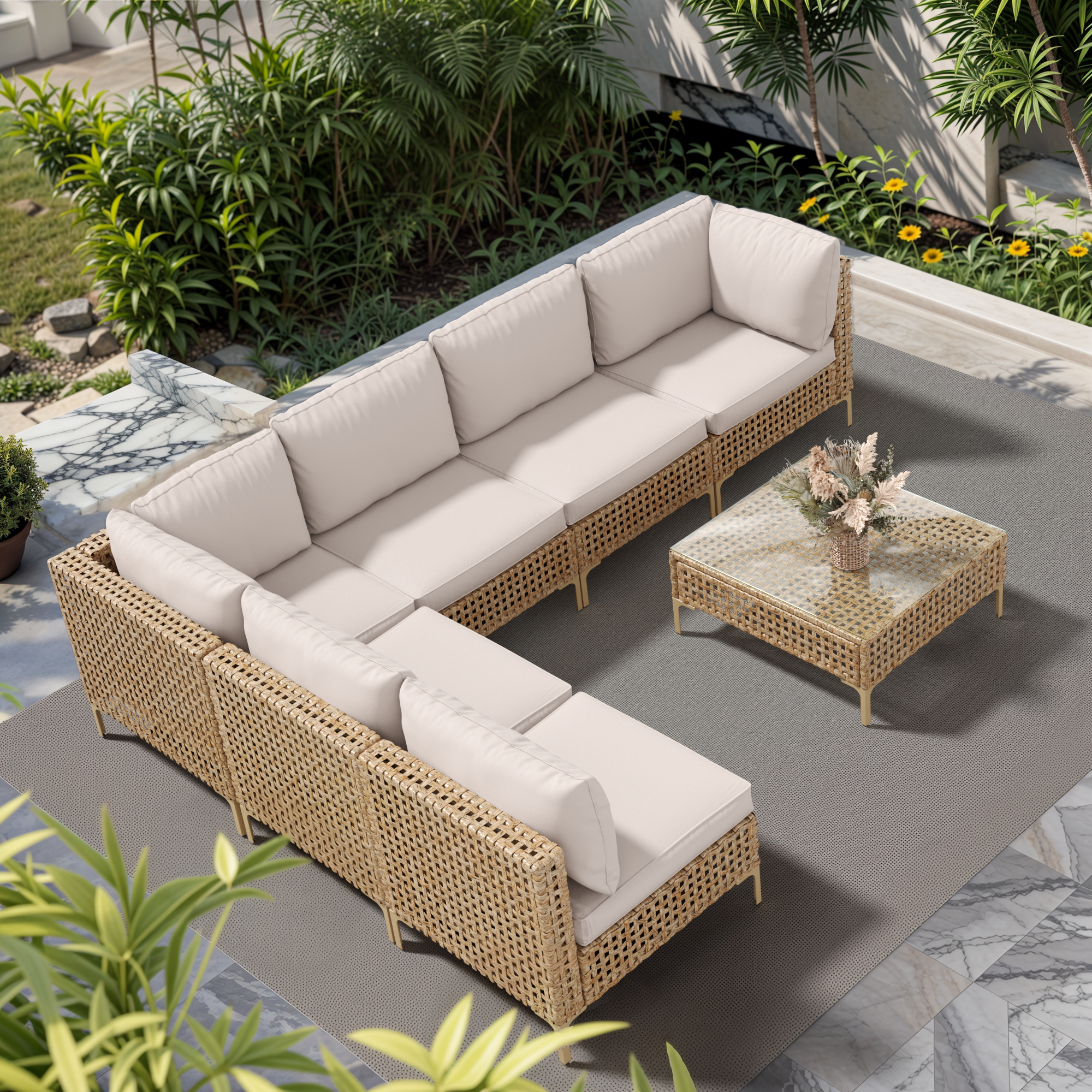 7-Piece Wicker Patio Furniture Set