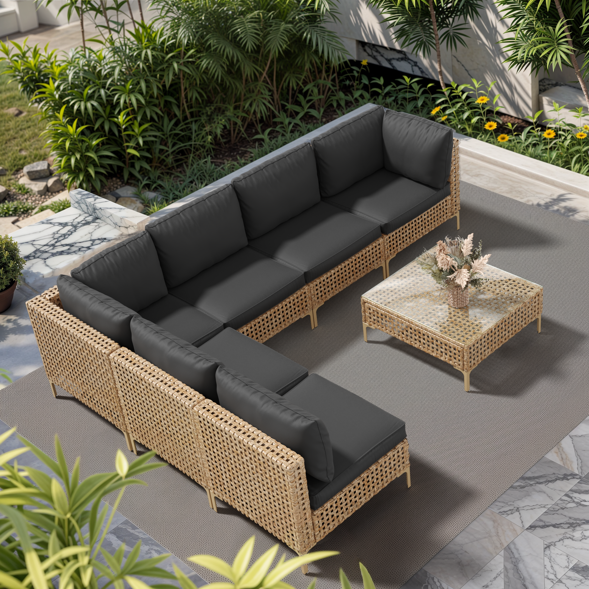 7-Piece Wicker Patio Furniture Set